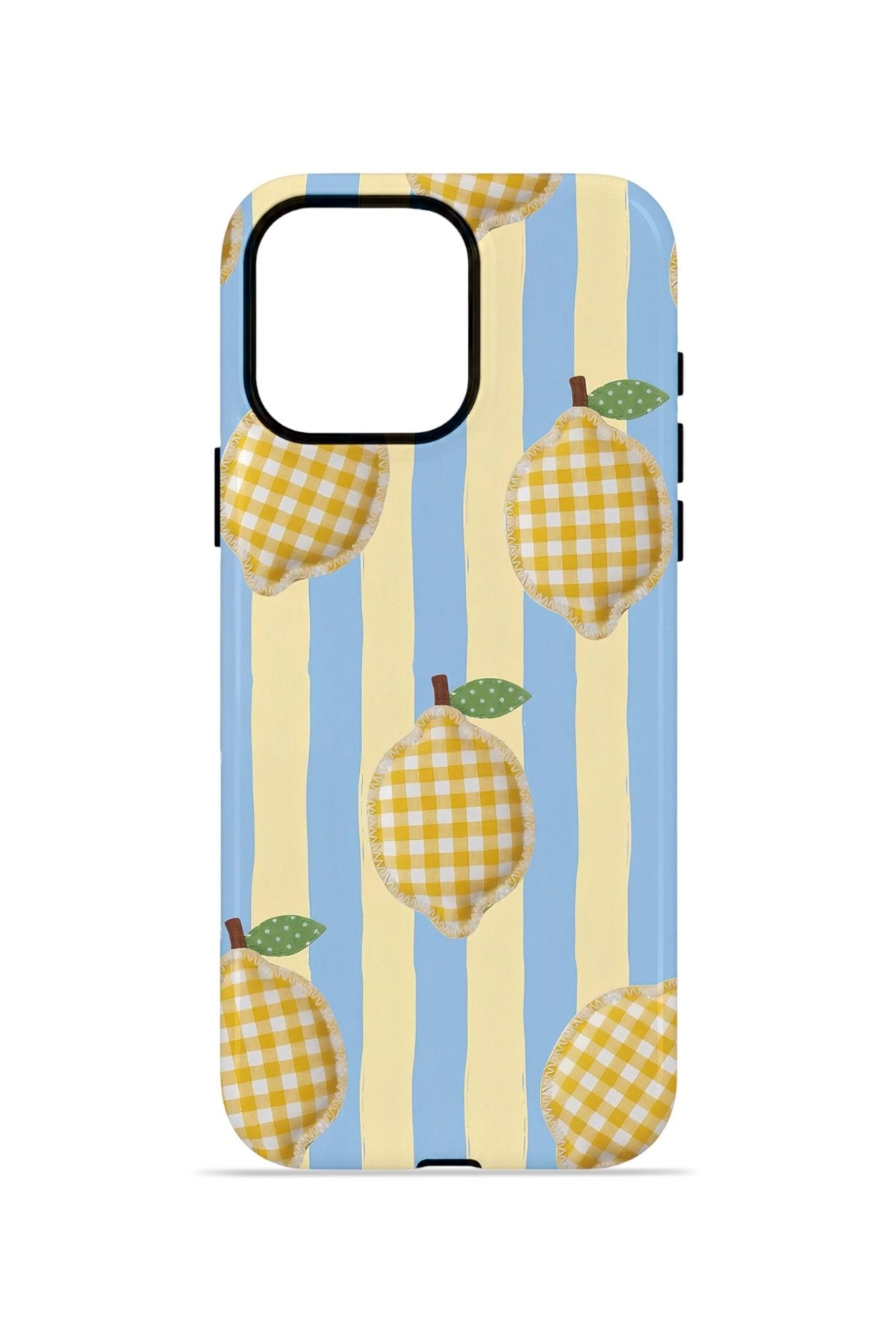 iPhone 15 Pro Max Vorian Çift Katmanlı MagSafe Kılıf Gingham Lemon Grove
