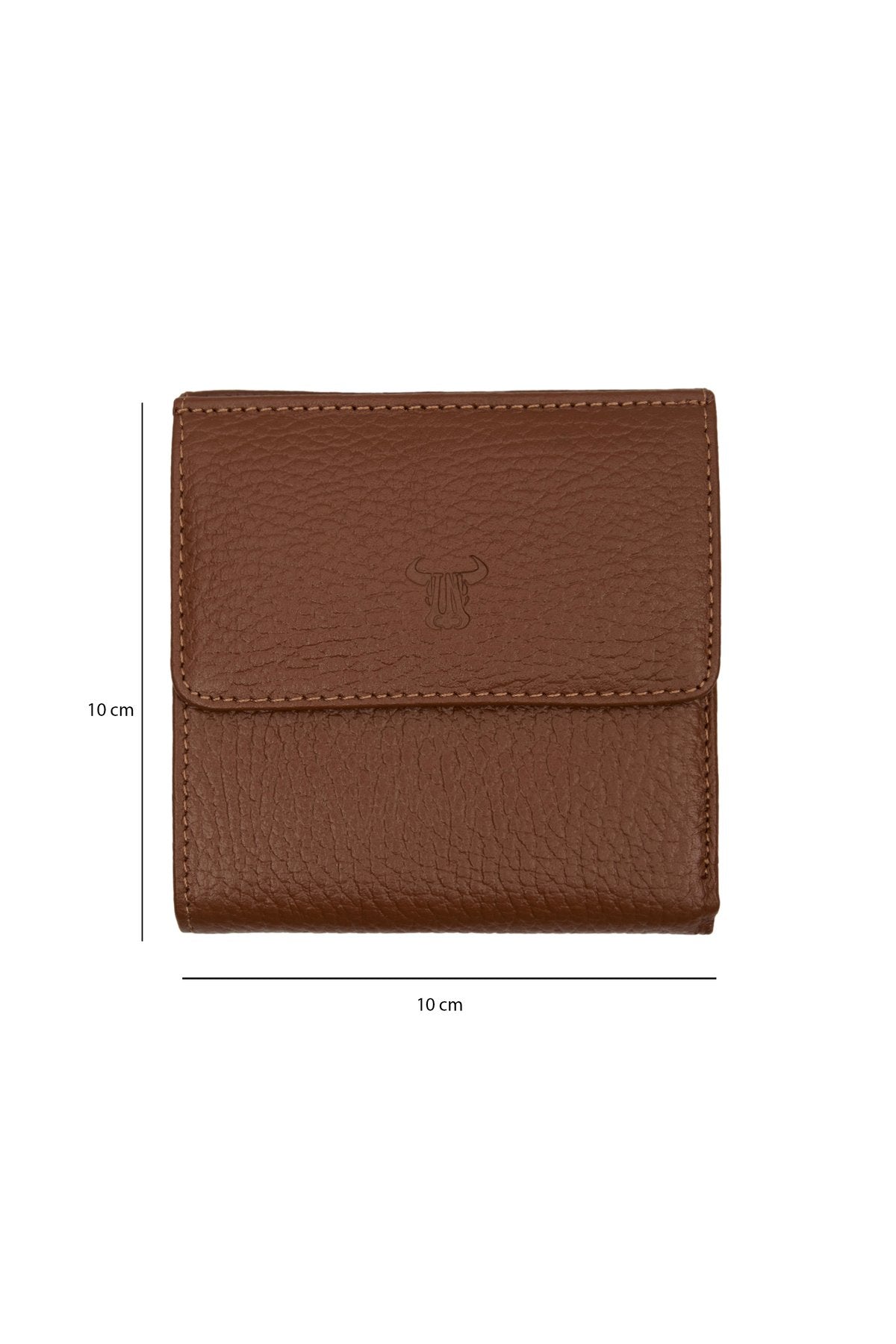 Kahverengi Bozuk Para Gözlü Hakiki Deri Mini Unisex Cüzdan Kartlık