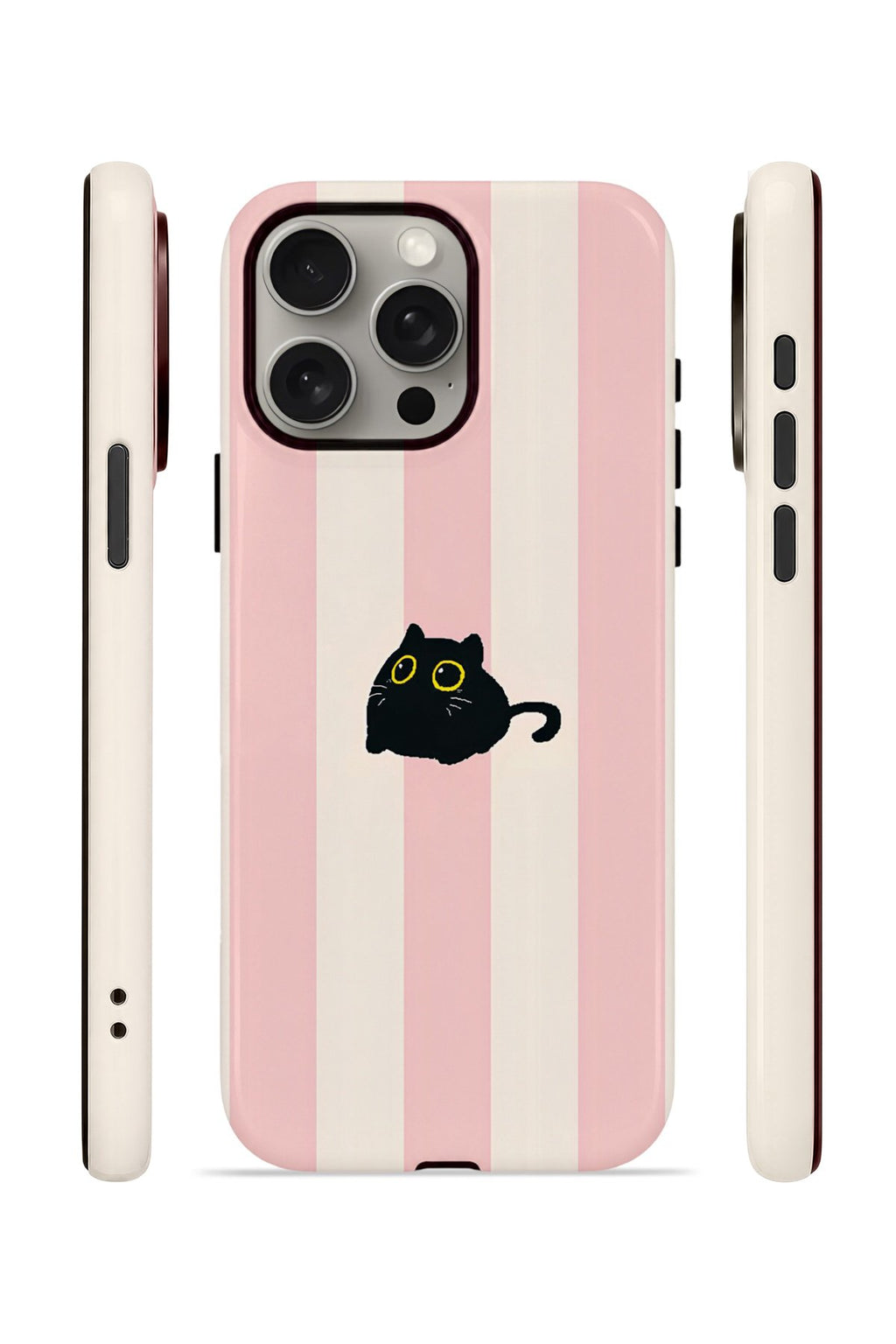 iPhone 15 Pro Vorian Çift Katmanlı MagSafe Kılıf Midnight Cat Stripe