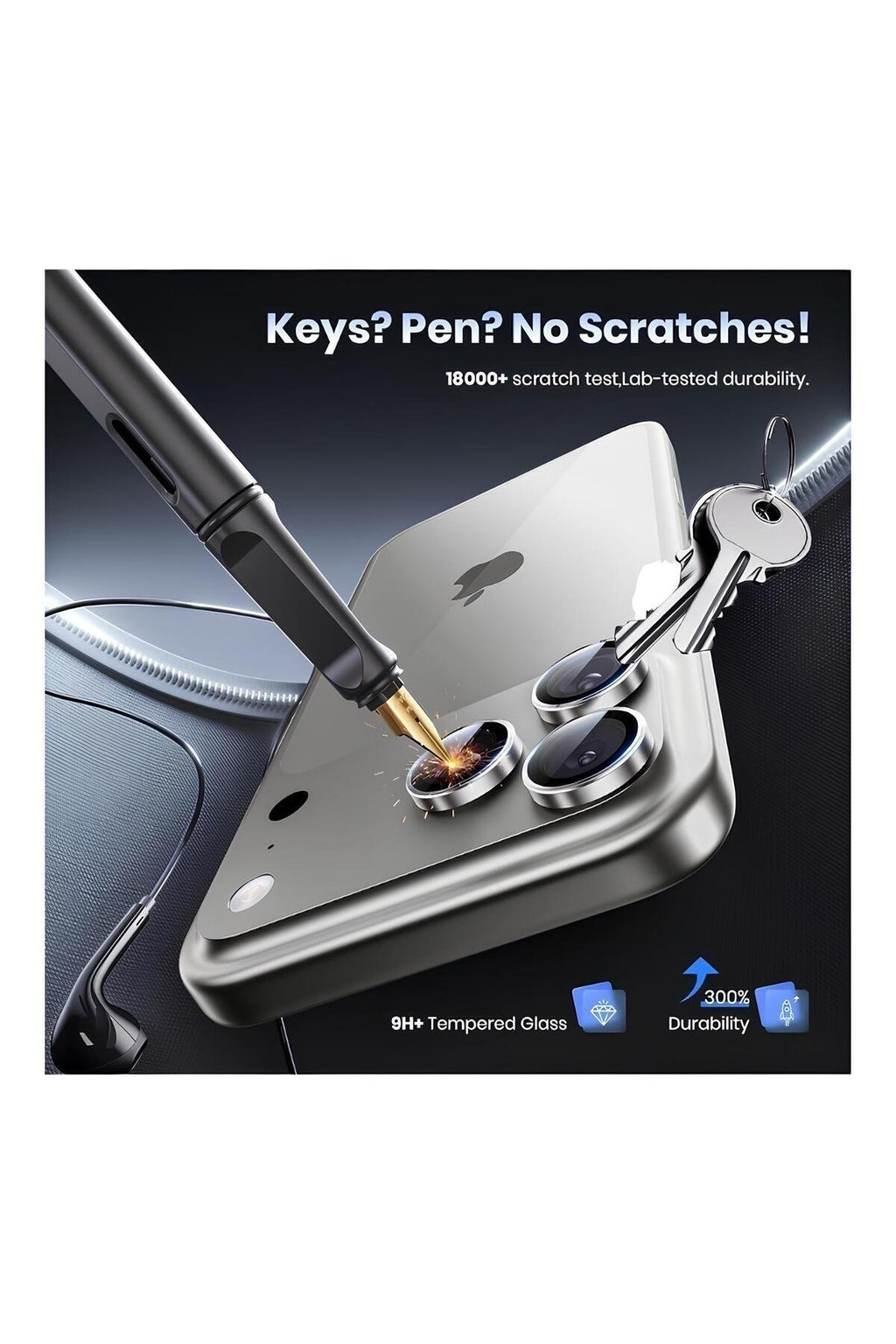 iPhone 17 Pro Max Metal Kamera Koruyucu Lens Gümüş