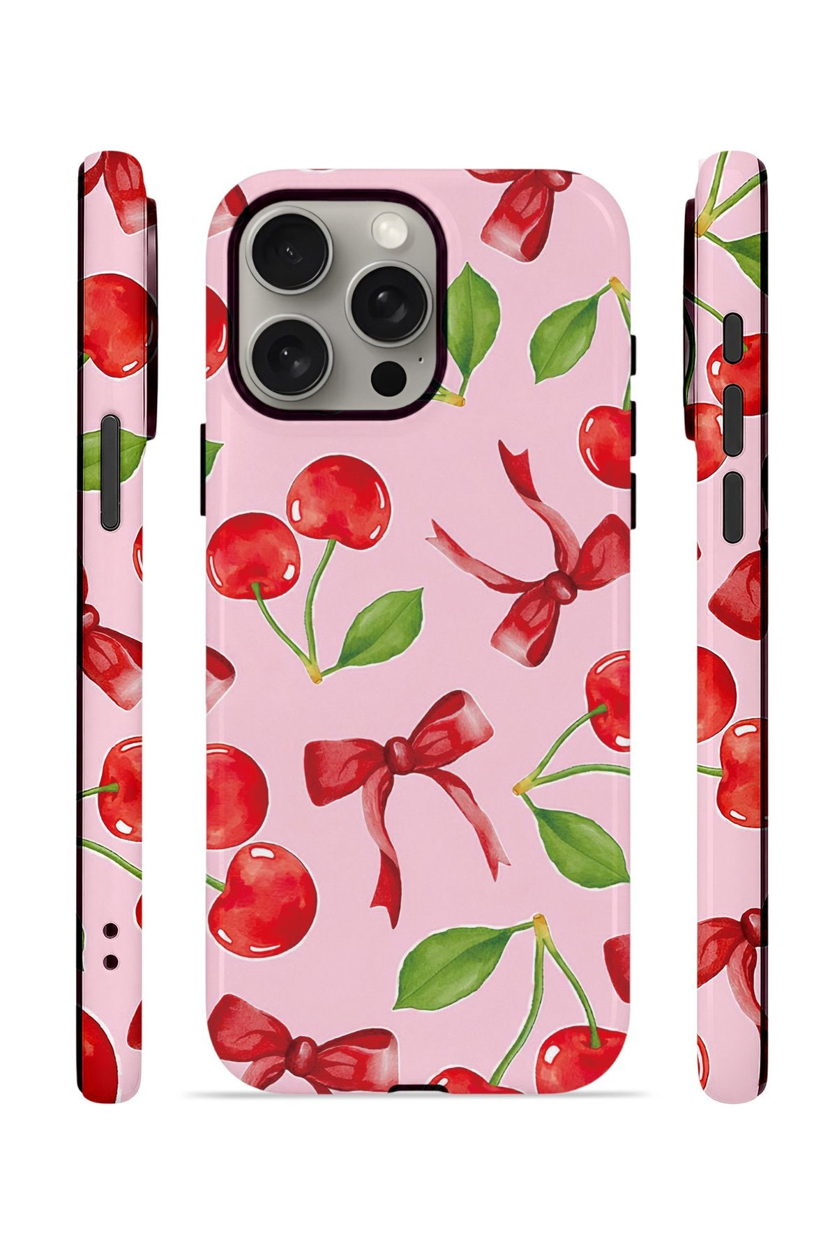 iPhone 15 Pro Vorian Çift Katmanlı MagSafe Kılıf Cherry Ribbon Garden