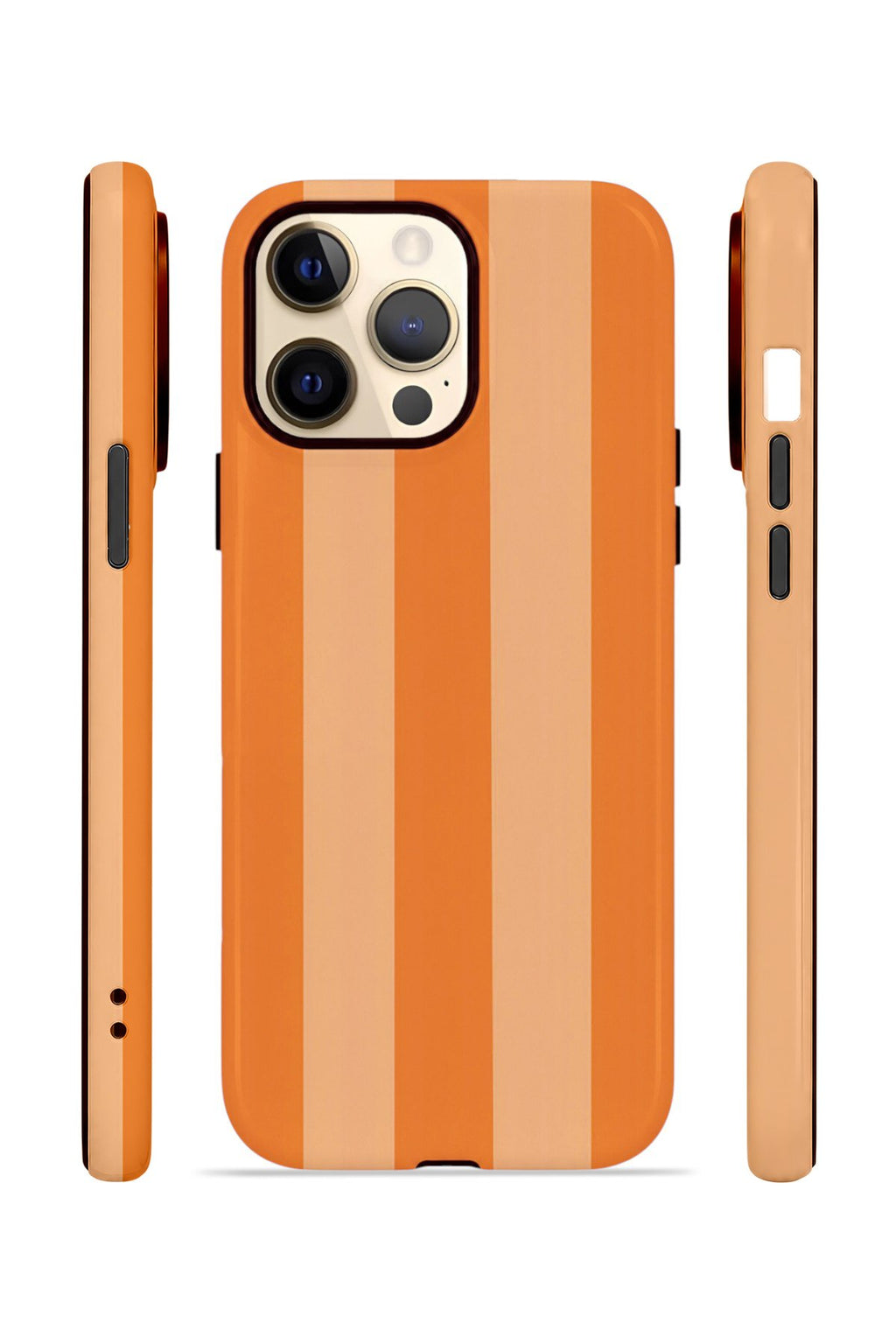 iPhone 13 Pro Vorian Çift Katmanlı MagSafe Kılıf Orange Cream Stripe