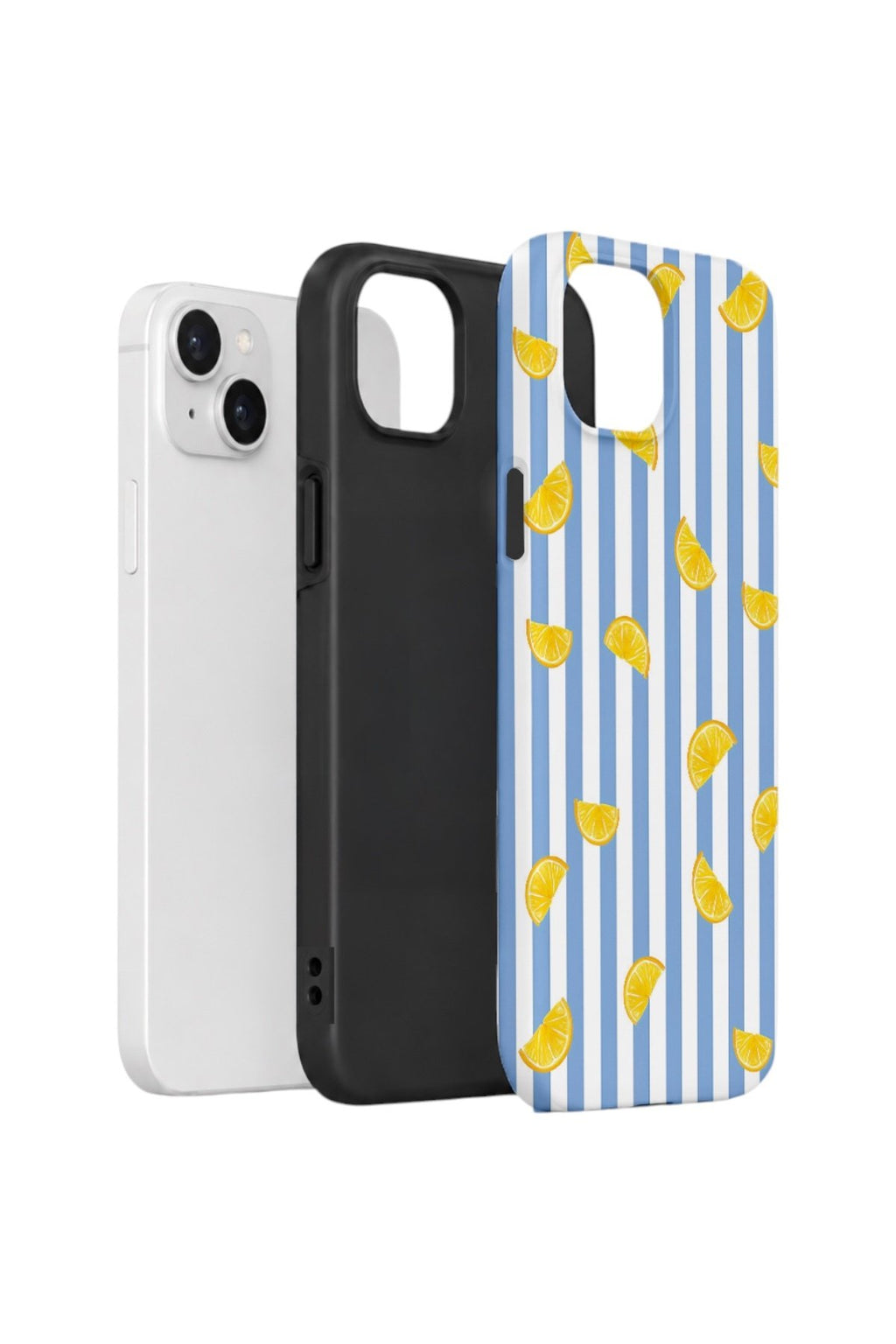 iPhone 15 Vorian Çift Katmanlı Kılıf Lemon Confetti Blue