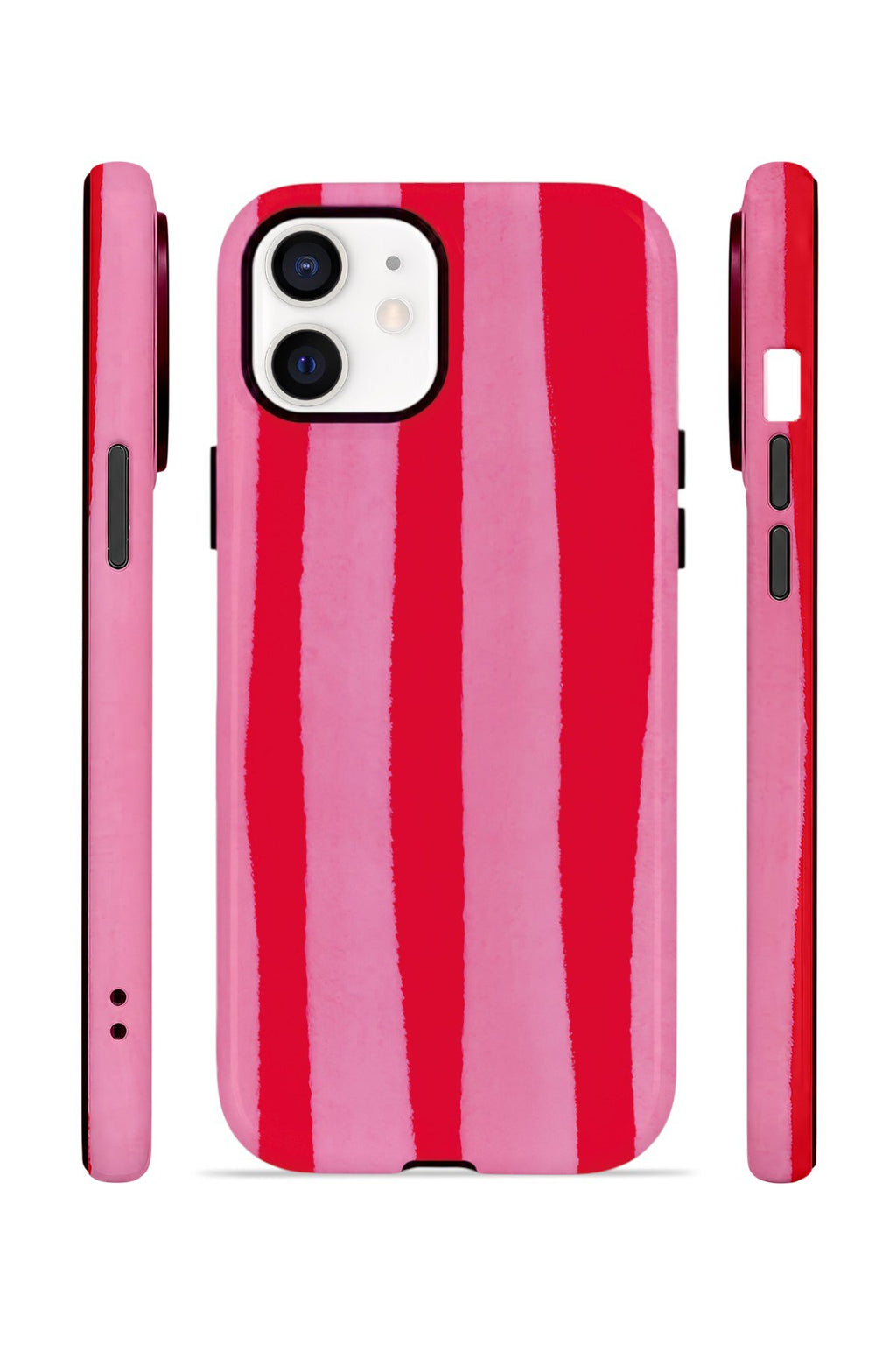 iPhone 11 Vorian Çift Katmanlı MagSafe Kılıf Raspberry Bold Stripe