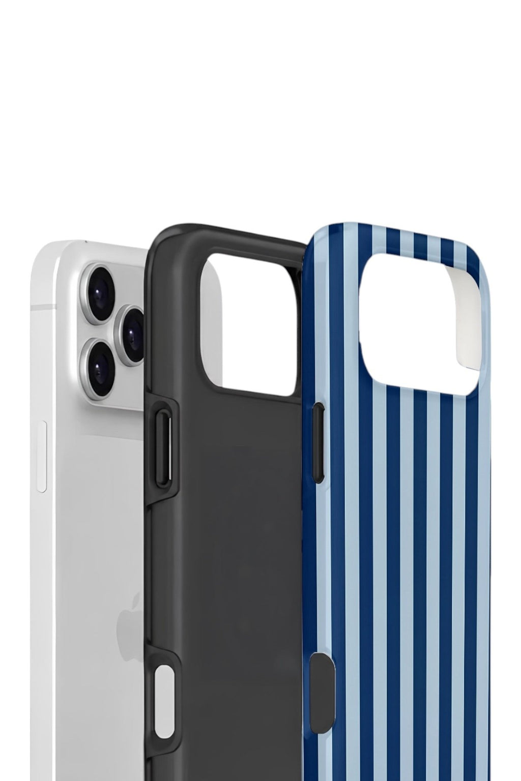 iPhone 17 Pro Vorian Çift Katmanlı Kılıf Navy Riviera Stripe