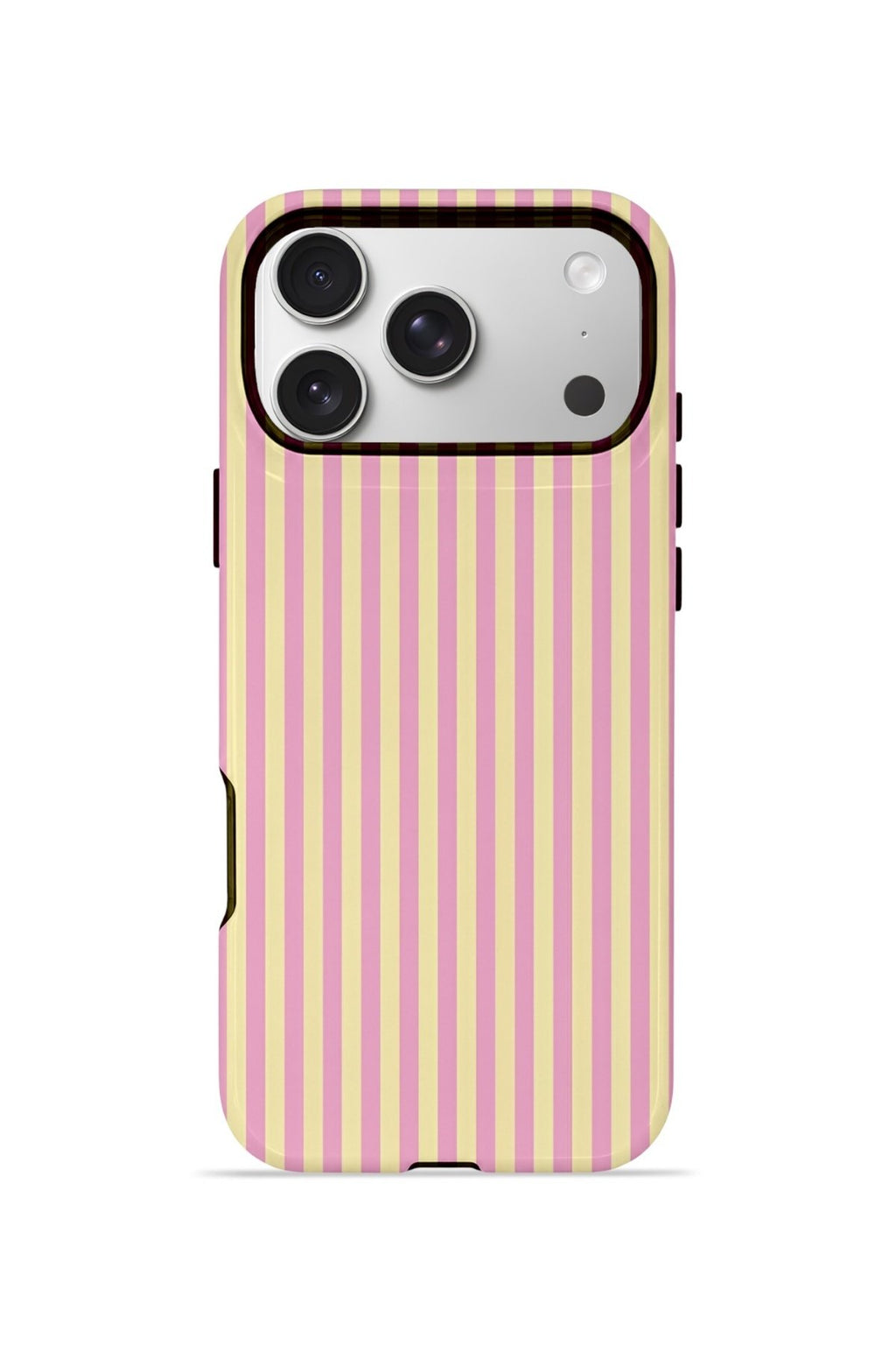 iPhone 17 Pro Max Vorian Çift Katmanlı MagSafe Kılıf Lemon Candy Pinstripe