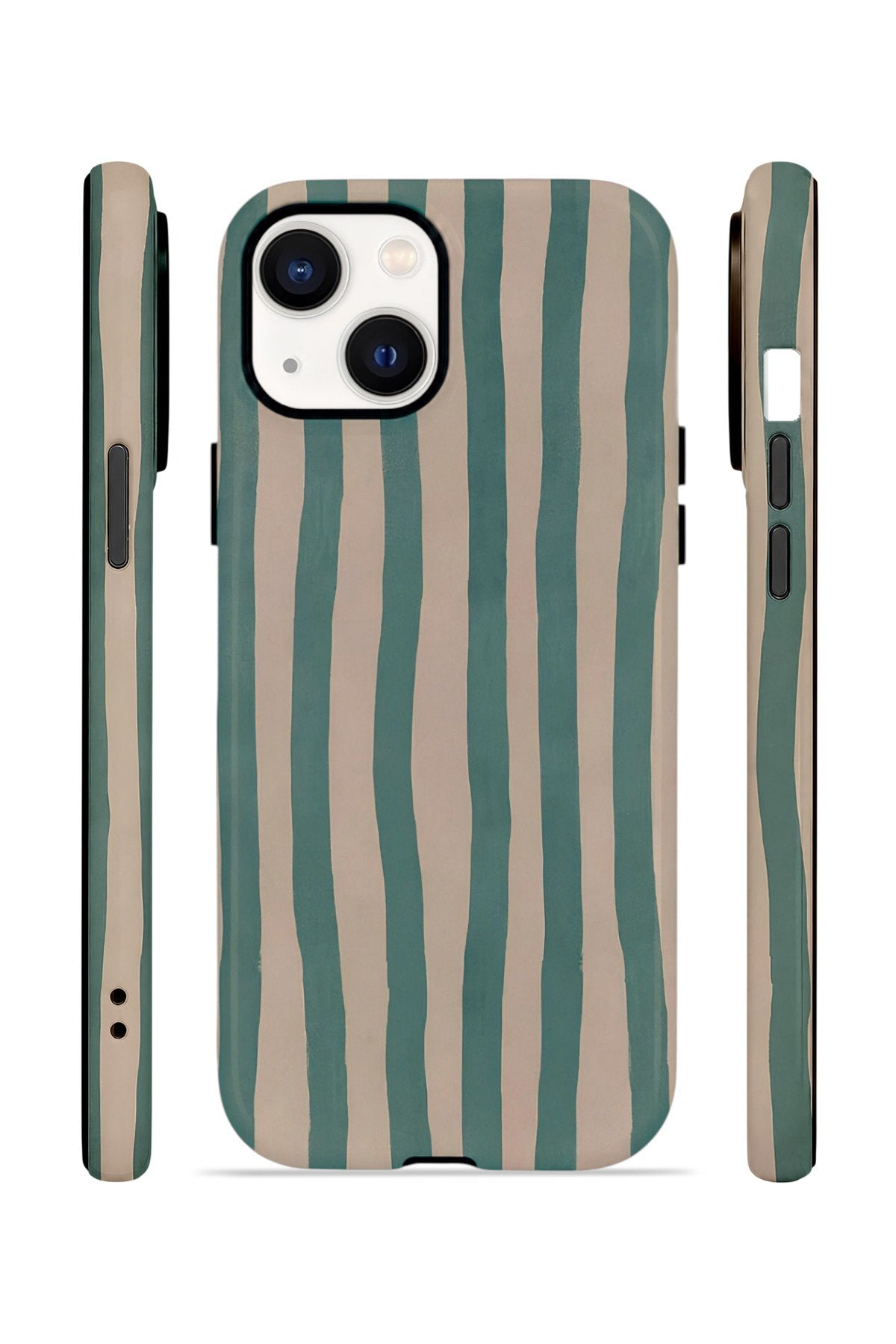 iPhone 15 Vorian Çift Katmanlı Kılıf Sage Riviera Stripe