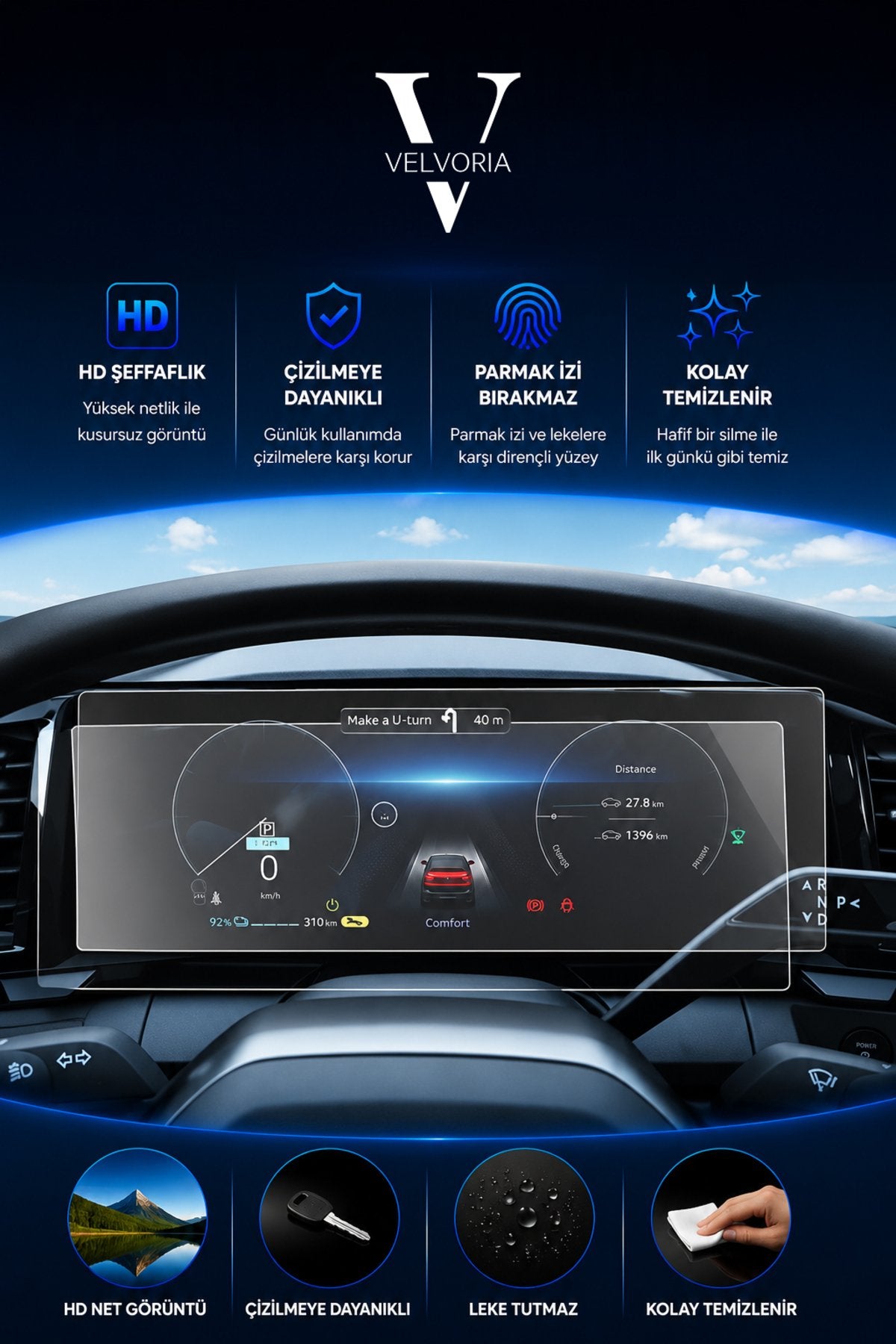 Renault Austral Dijital Gösterge 9H Nano Ekran Koruyucu 2025
