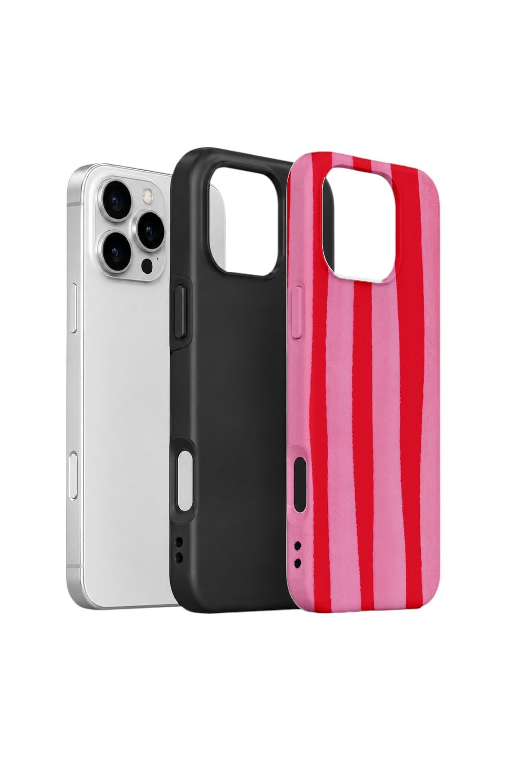 iPhone 16 Pro Vorian Çift Katmanlı Kılıf Raspberry Bold Stripe