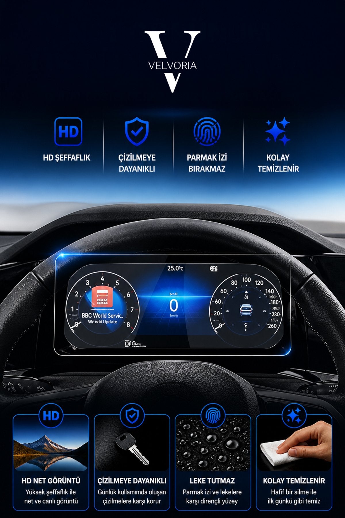Volkswagen Caddy Multimedya - Dijital Gösterge Nano Ekran Koruyucu