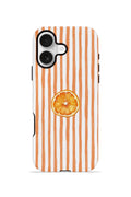 iPhone 16 Vorian Çift Katmanlı MagSafe Kılıf Orange Slice Stripe