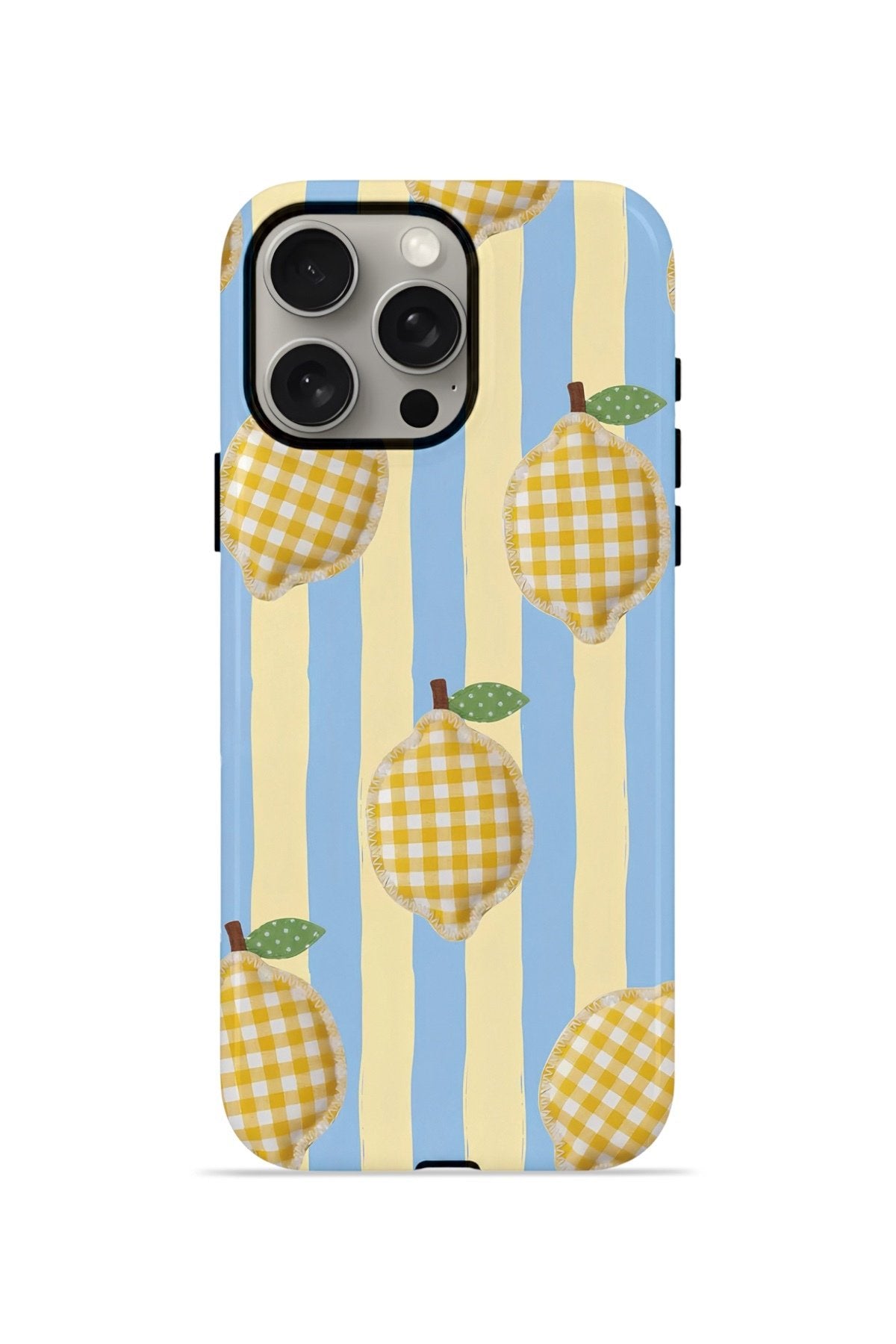 iPhone 15 Pro Max Vorian Çift Katmanlı Kılıf Gingham Lemon Grove