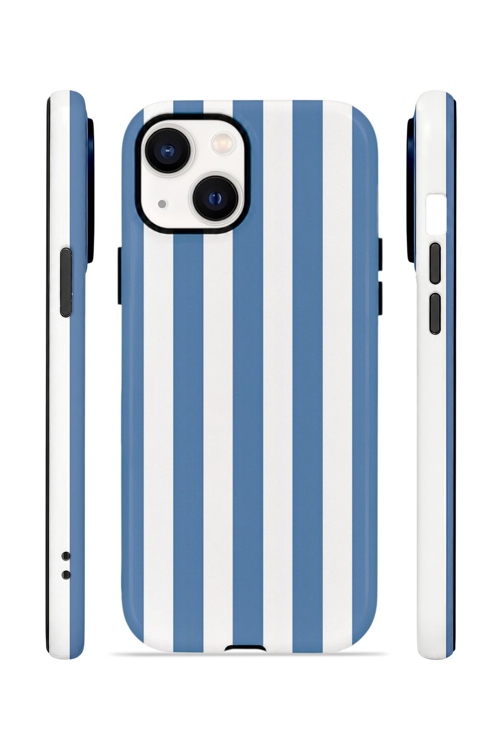 iPhone 15 Plus Vorian Çift Katmanlı MagSafe Kılıf Blue Marina Stripe