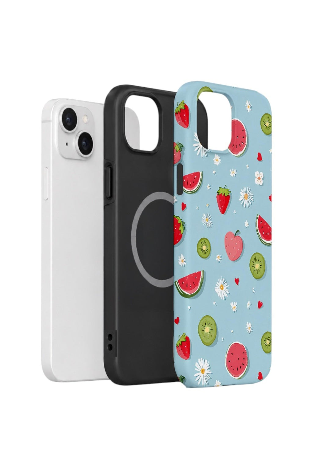 iPhone 14 Plus Vorian Çift Katmanlı MagSafe Kılıf Fruit Confetti Sky