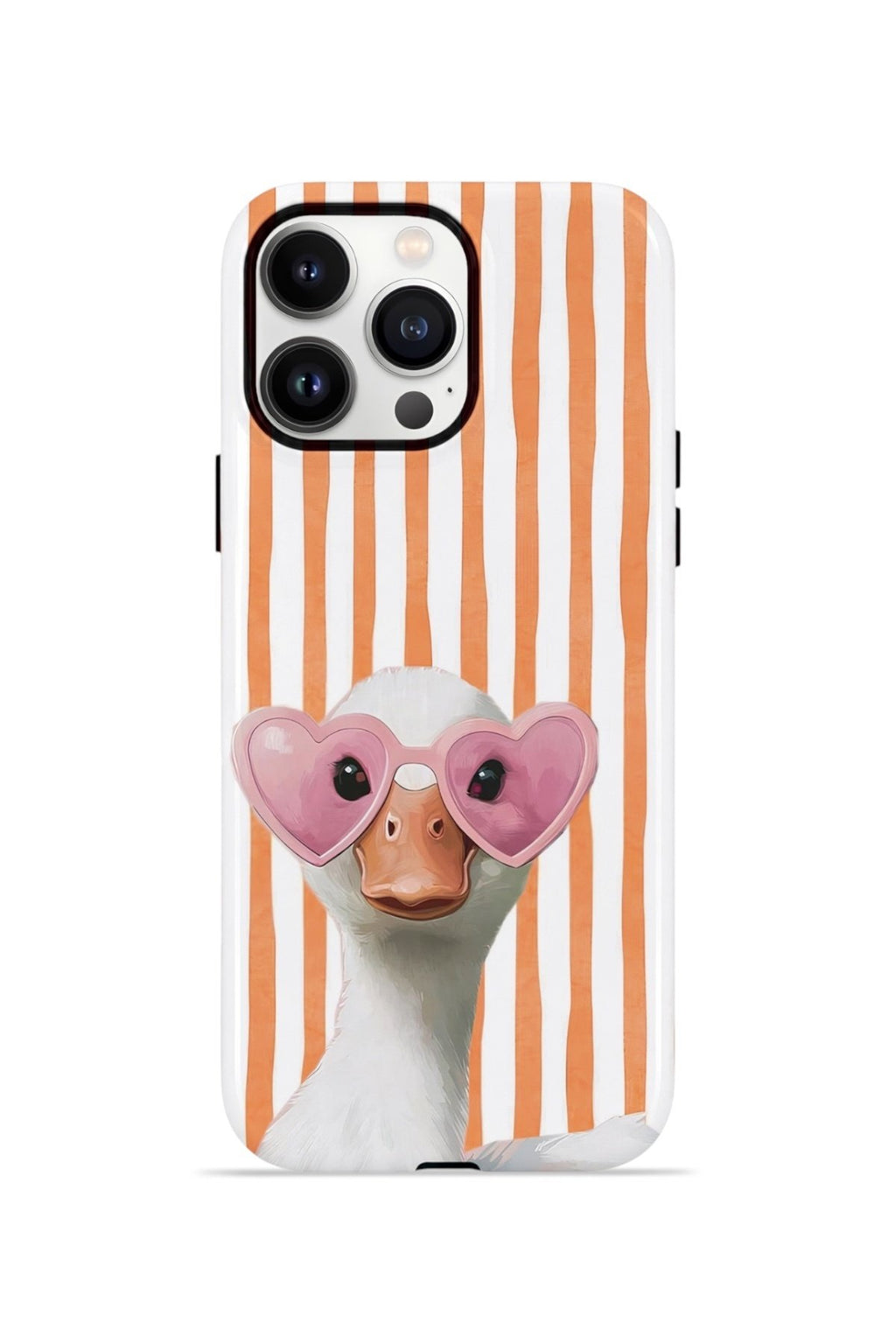 iPhone 13 Pro Max Vorian Çift Katmanlı Kılıf Heart Glasses Goose