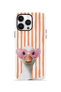 iPhone 13 Pro Max Vorian Çift Katmanlı Kılıf Heart Glasses Goose
