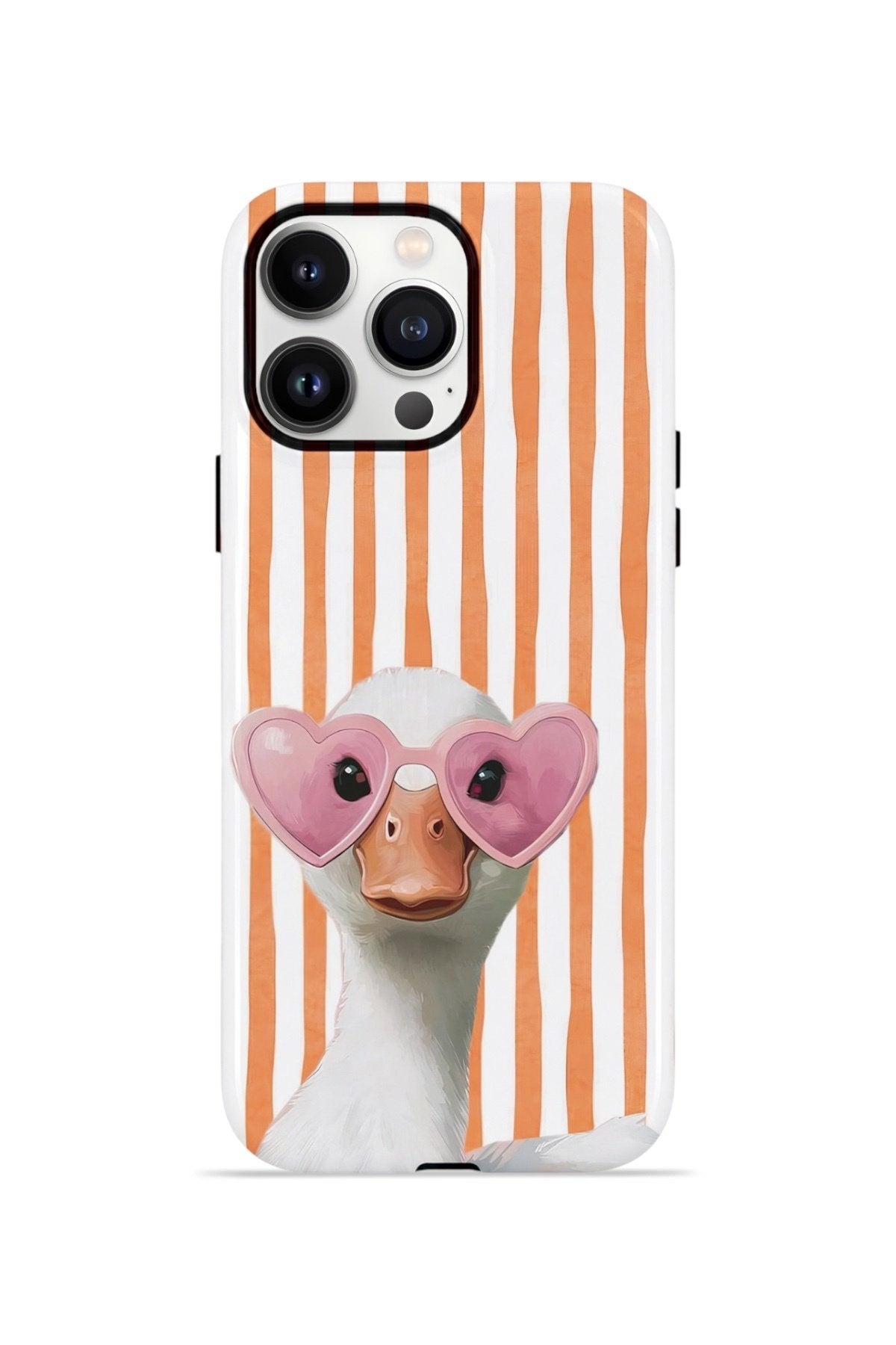 iPhone 13 Pro Max Vorian Çift Katmanlı Kılıf Heart Glasses Goose