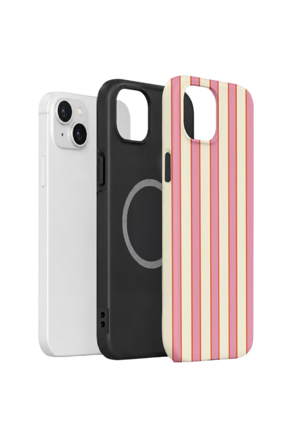 iPhone 13 Vorian Çift Katmanlı MagSafe Kılıf Sunset Candy Stripe