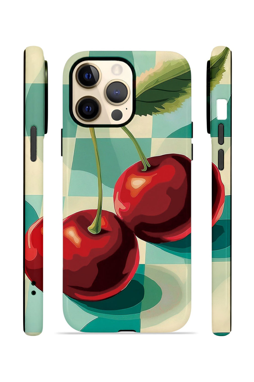 iPhone 14 Pro Vorian Çift Katmanlı Kılıf Retro Cherry Pop