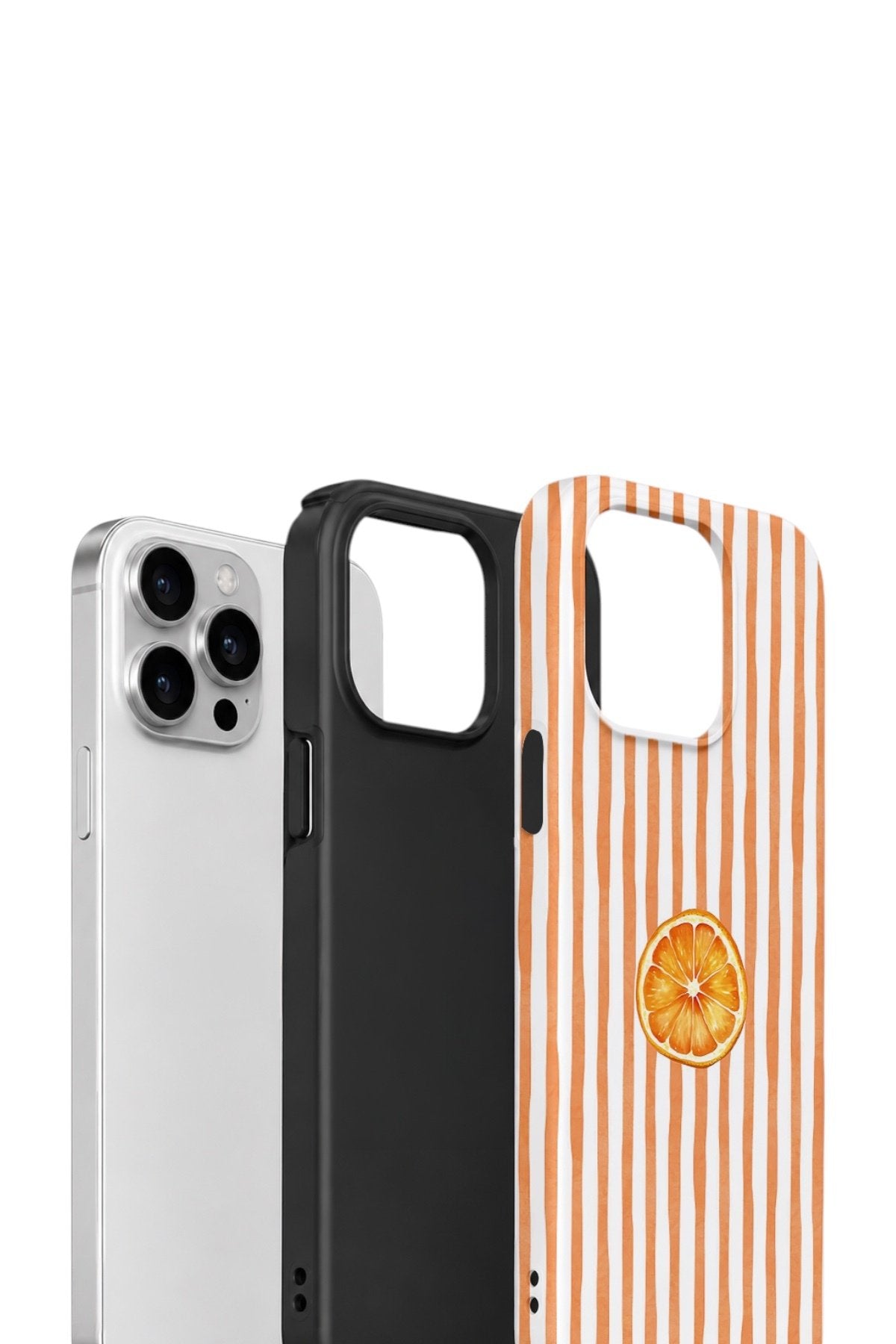 iPhone 13 Pro Max Vorian Çift Katmanlı Kılıf Orange Slice Stripe