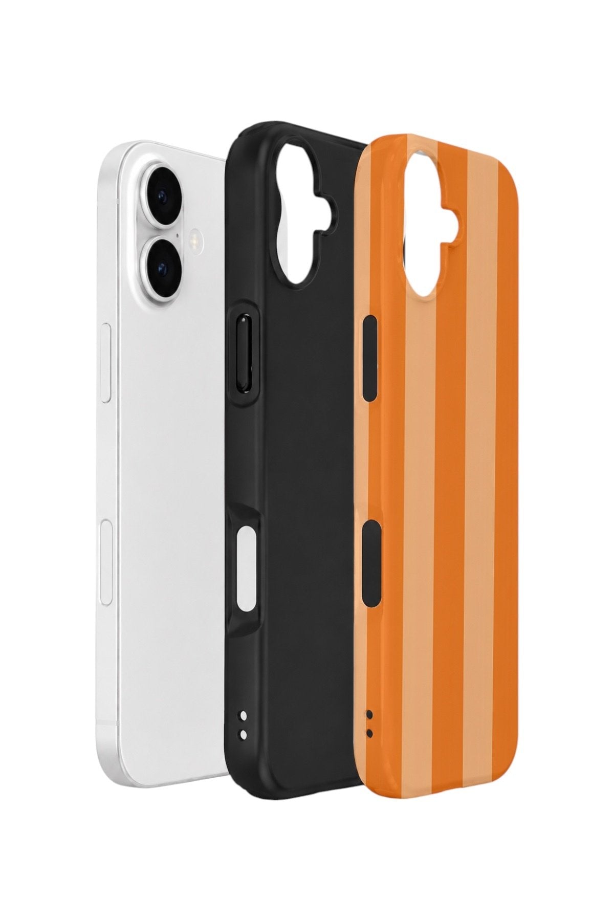 iPhone 17 Vorian Çift Katmanlı Kılıf Orange Cream Stripe