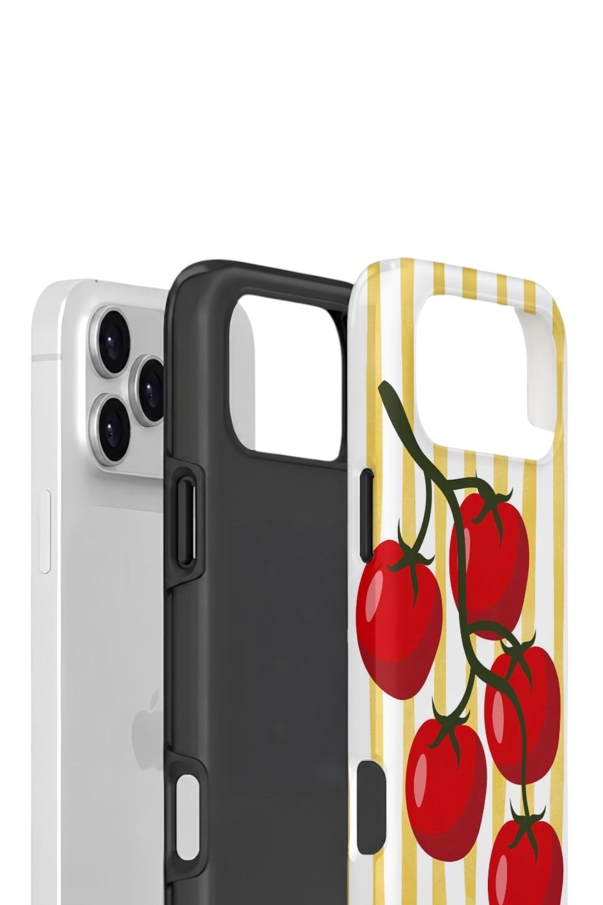 iPhone 17 Pro Max Vorian Çift Katmanlı Kılıf Tomato Market Stripe