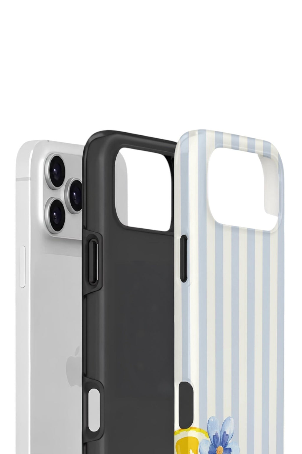 iPhone 17 Pro Max Vorian Çift Katmanlı Kılıf Blue Lemon Blossom