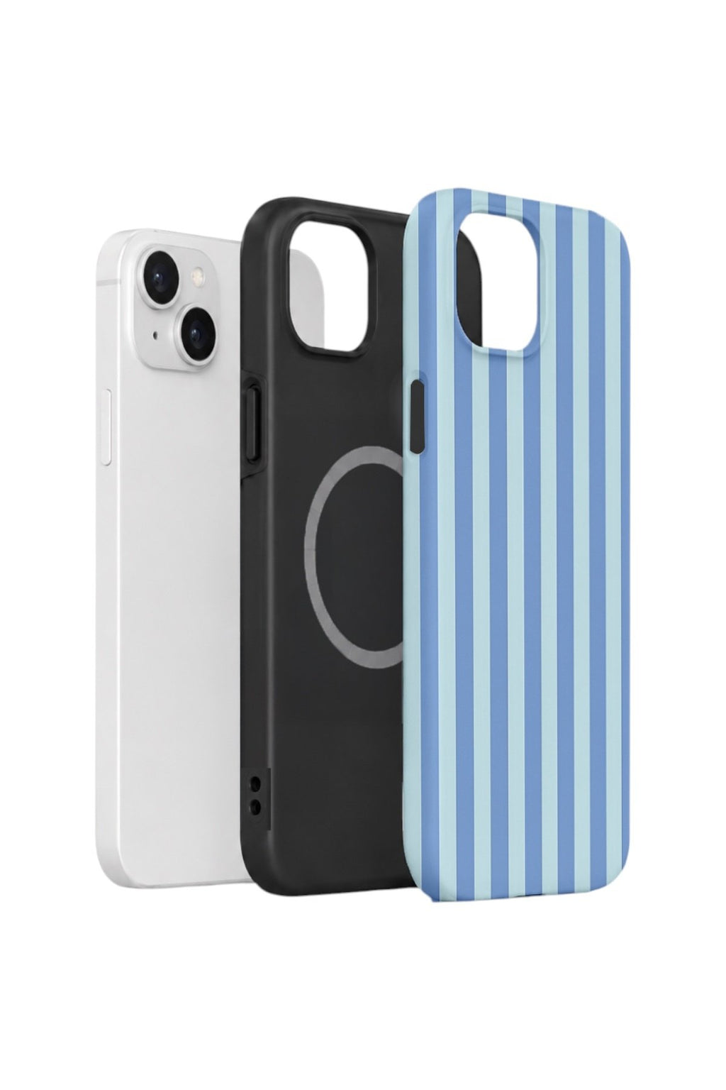 iPhone 14 Vorian Çift Katmanlı MagSafe Kılıf Blue Gelato Stripe