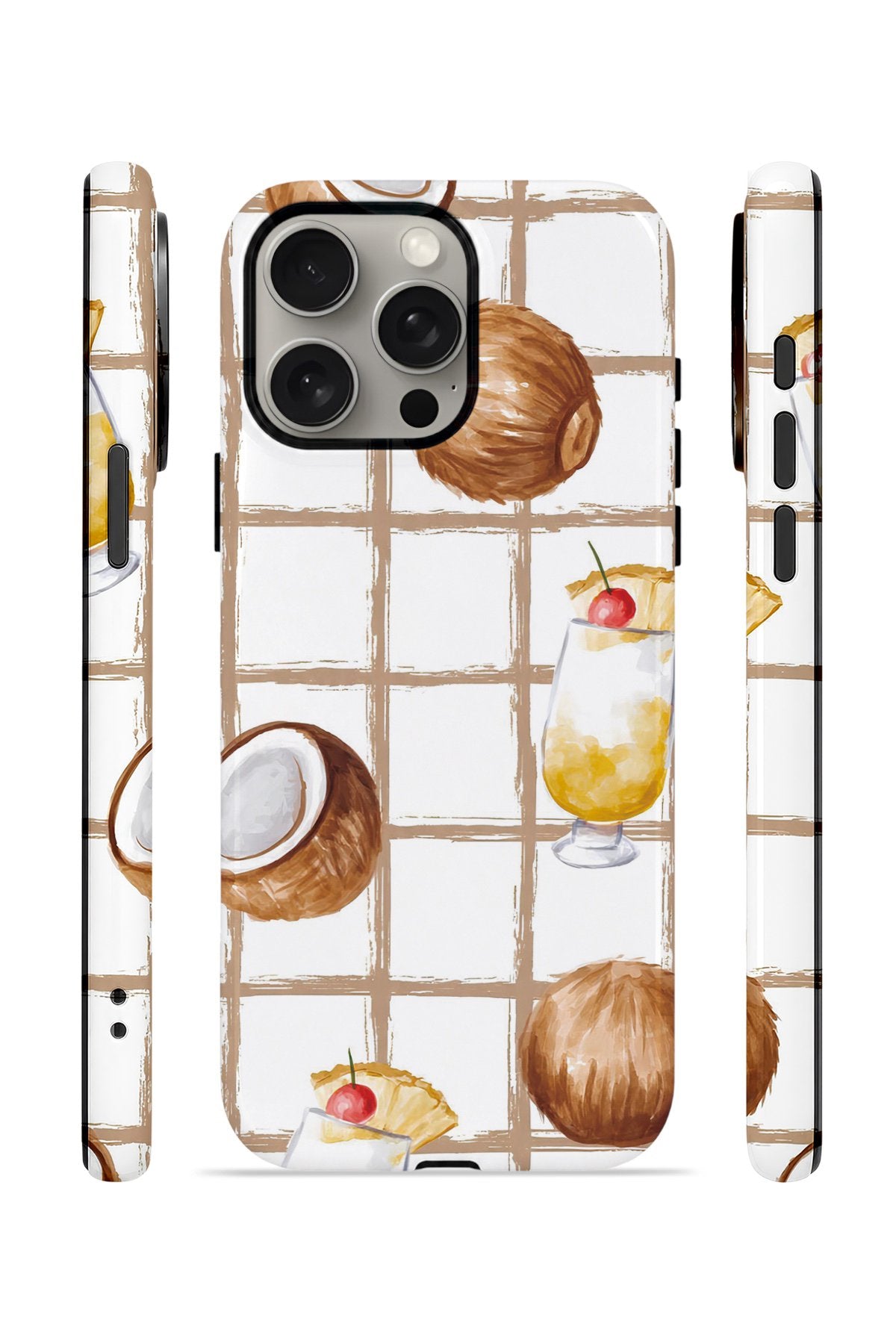 iPhone 15 Pro Vorian Çift Katmanlı Kılıf Coconut Cabana