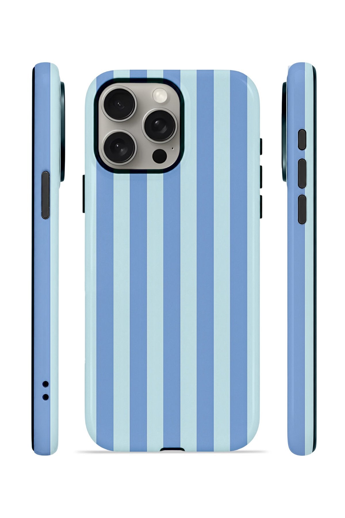 iPhone 15 Pro Vorian Çift Katmanlı MagSafe Kılıf Blue Gelato Stripe