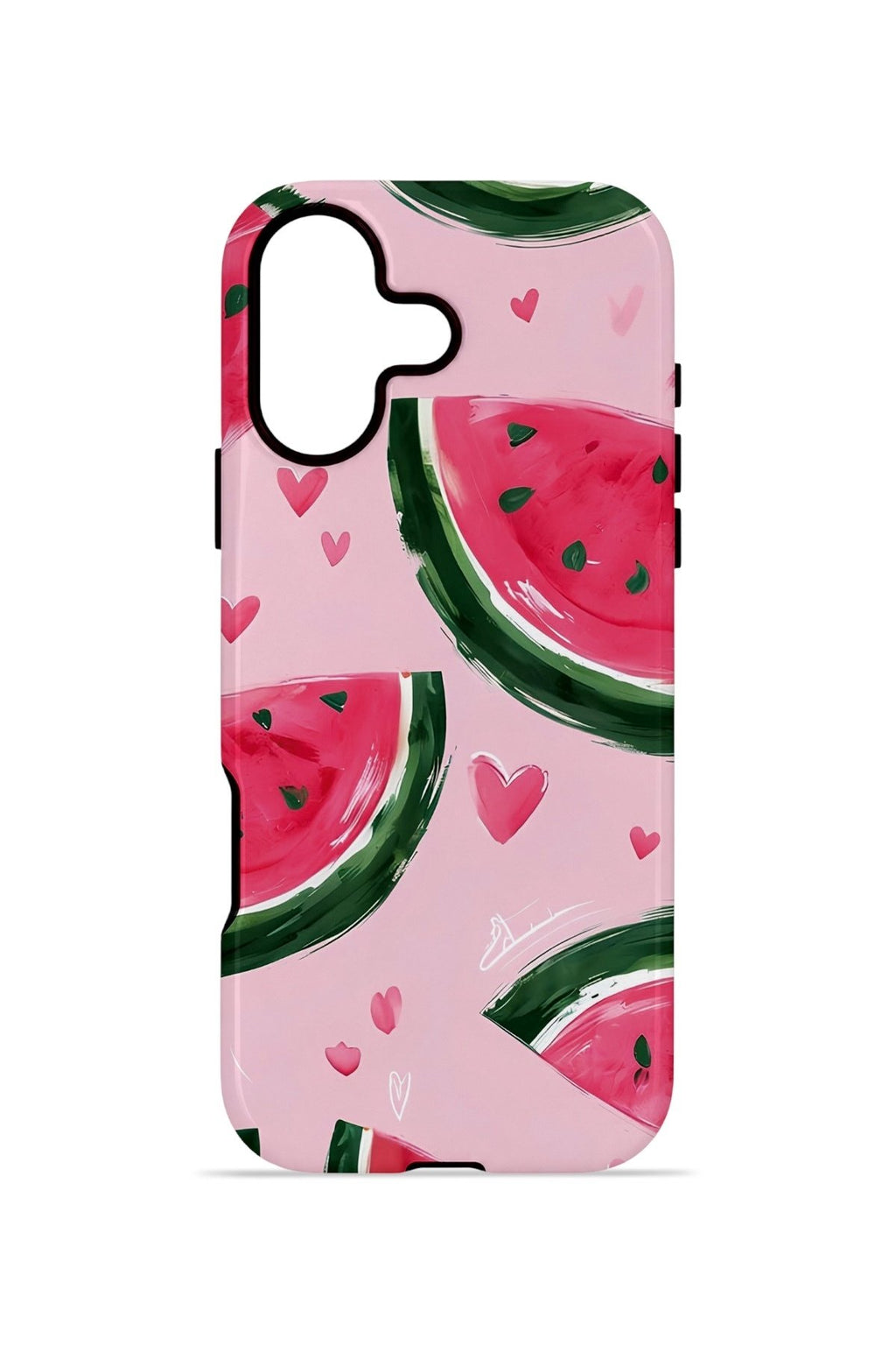 iPhone 16 Vorian Çift Katmanlı Kılıf Watermelon Hearts
