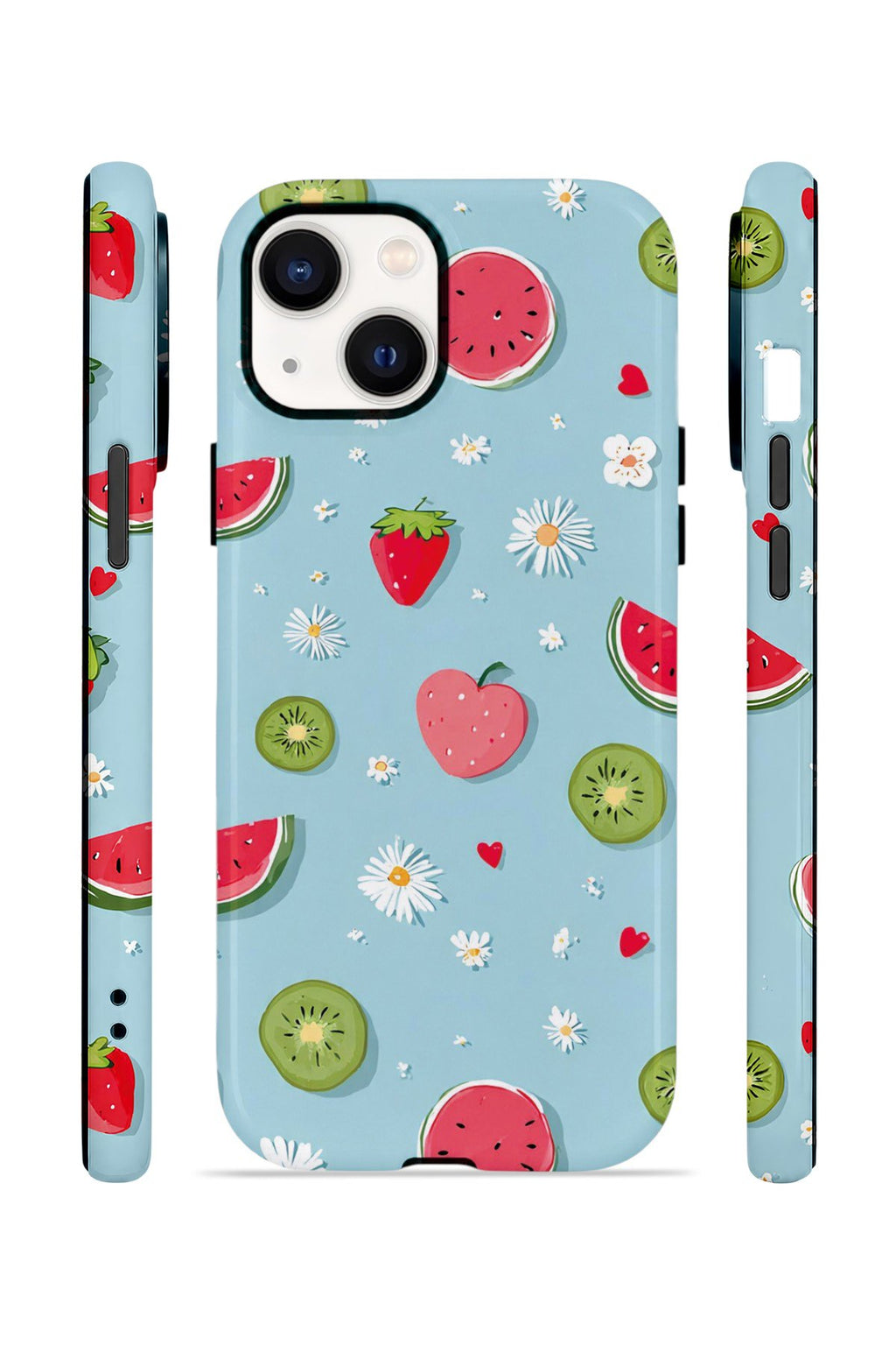 iPhone 14 Plus Vorian Çift Katmanlı MagSafe Kılıf Fruit Confetti Sky