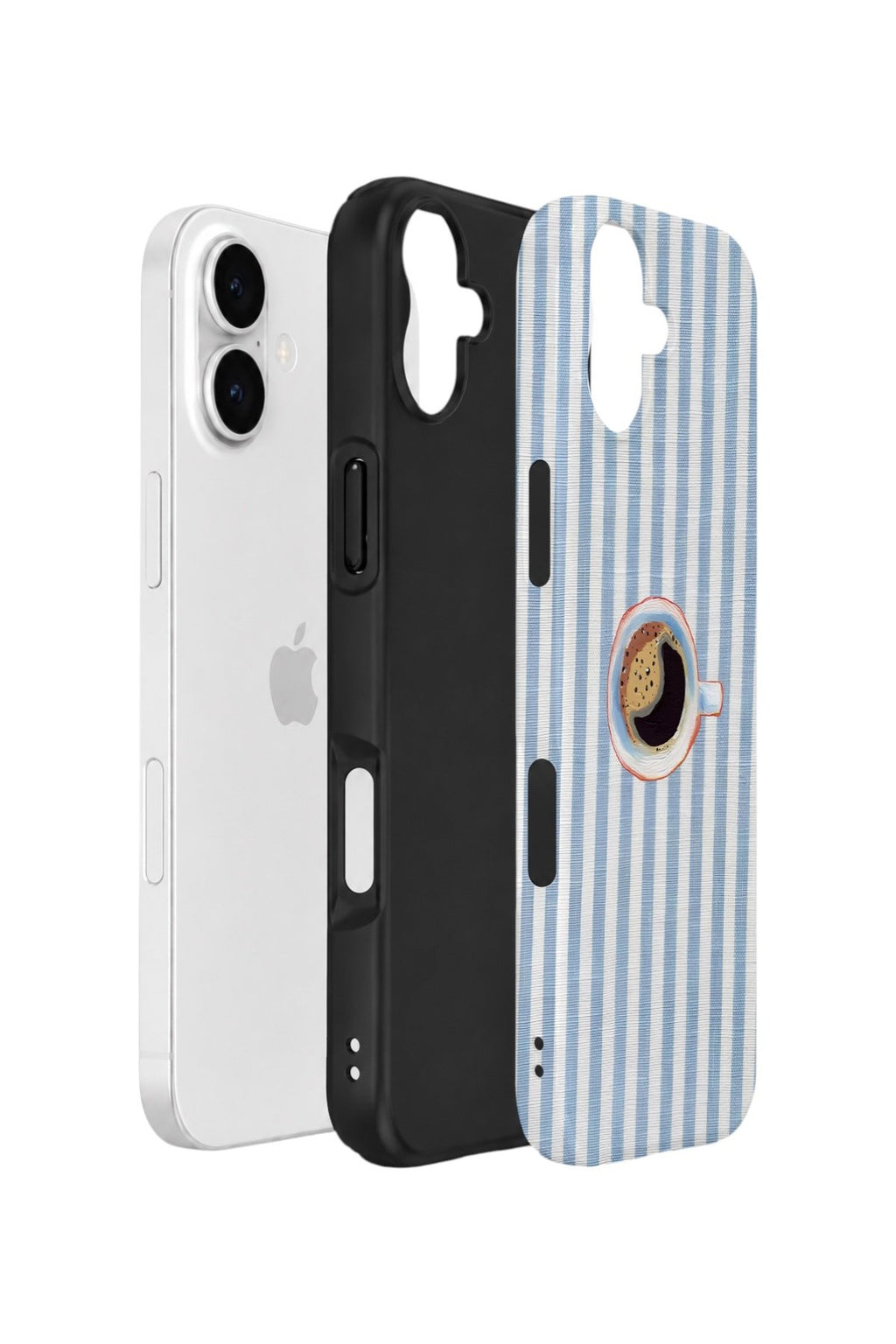 iPhone 16 Vorian Çift Katmanlı Kılıf Morning Coffee Stripe
