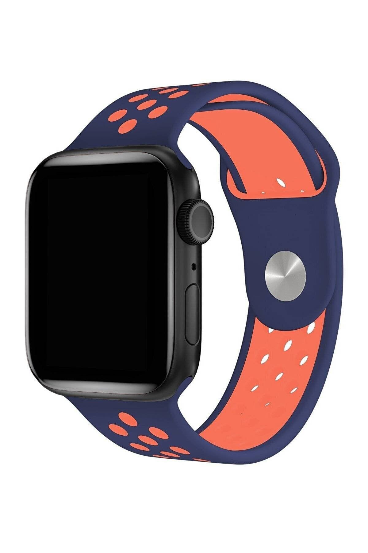 Apple Watch Series  Fileli Kordon Lacivert-Pembe