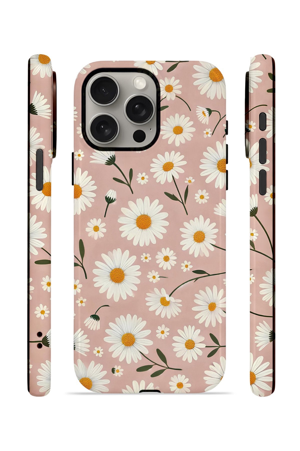 iPhone 15 Pro Vorian Çift Katmanlı MagSafe Kılıf Daisy Mocha Garden