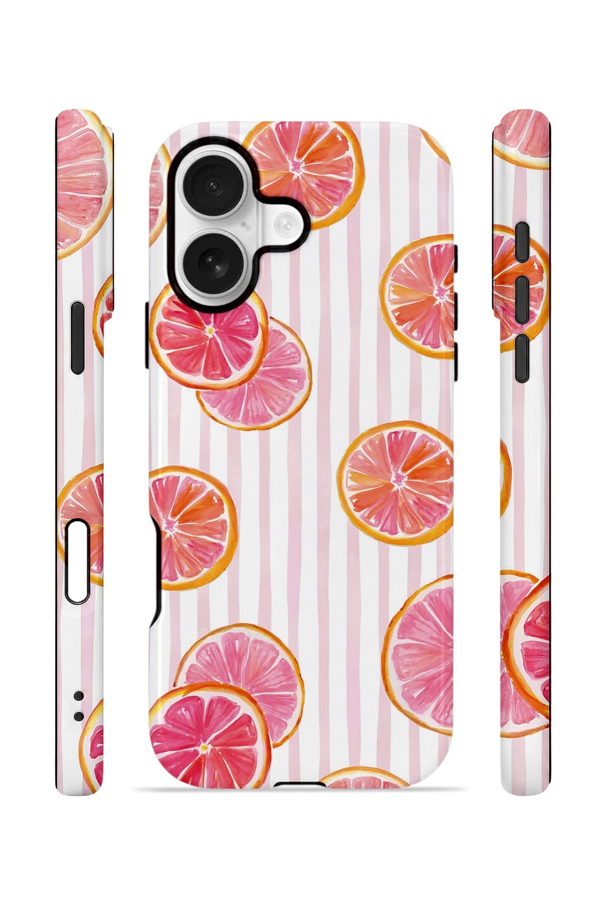 iPhone 17 Vorian Çift Katmanlı Kılıf Pink Grapefruit Garden