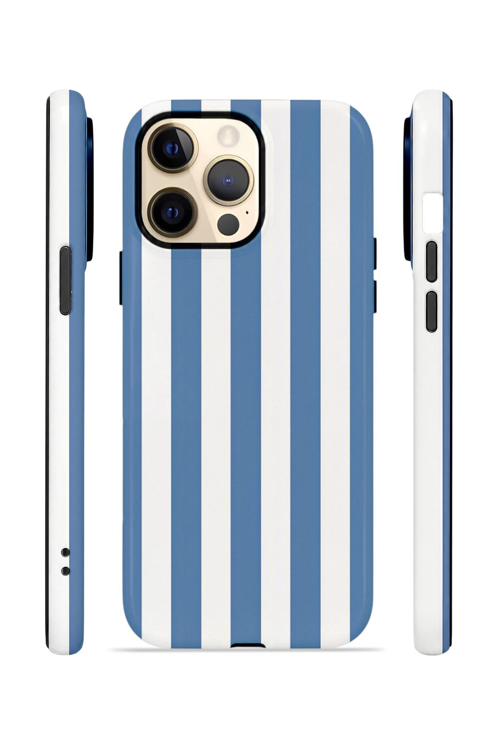 iPhone 12 Pro Vorian Çift Katmanlı MagSafe Kılıf Blue Marina Stripe