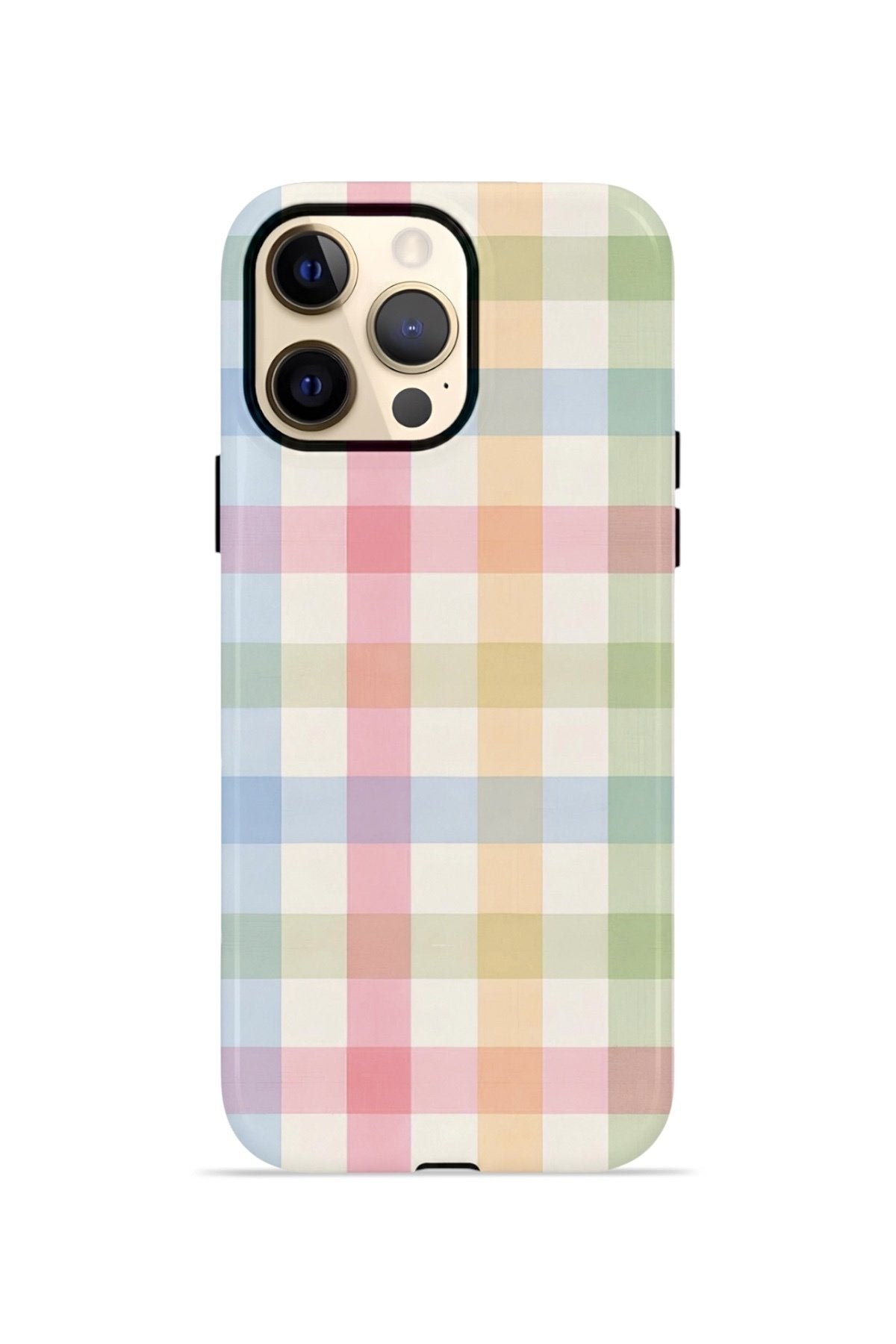 iPhone 12 Pro Max Vorian Çift Katmanlı Kılıf Pastel Gingham