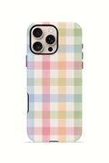 iPhone 16 Pro Max Vorian Çift Katmanlı MagSafe Kılıf Pastel Gingham