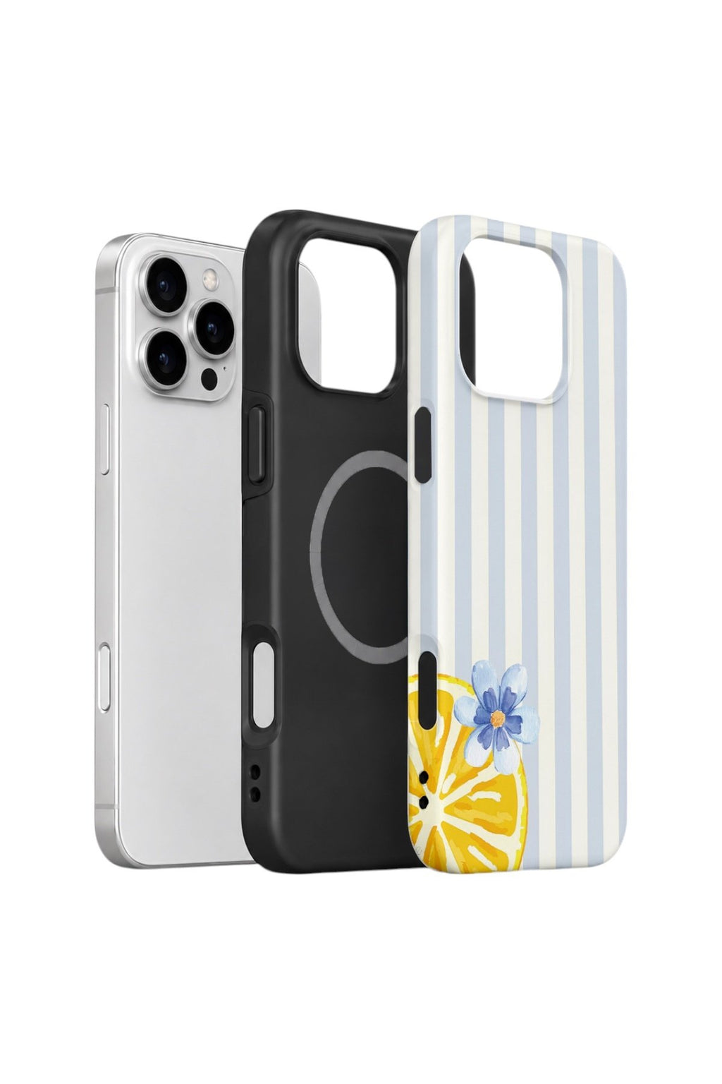 iPhone 16 Pro Max Vorian Çift Katmanlı MagSafe Kılıf Blue Lemon Blossom