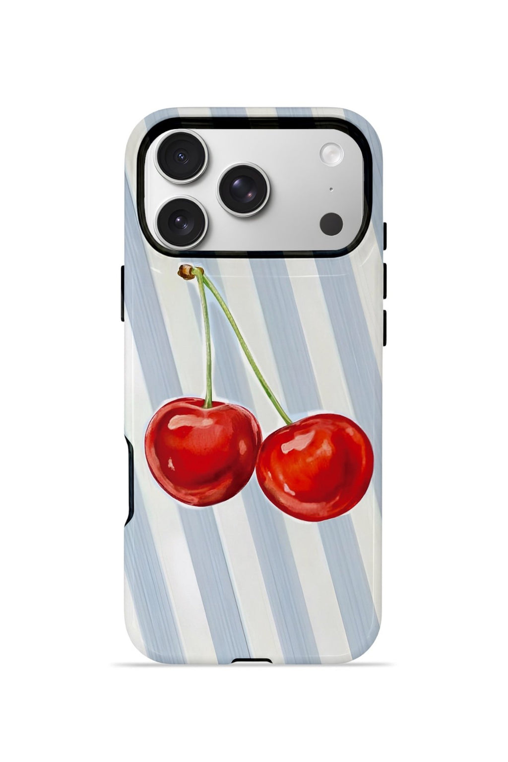 iPhone 17 Pro Vorian Çift Katmanlı MagSafe Kılıf Cherry Blue Stripe