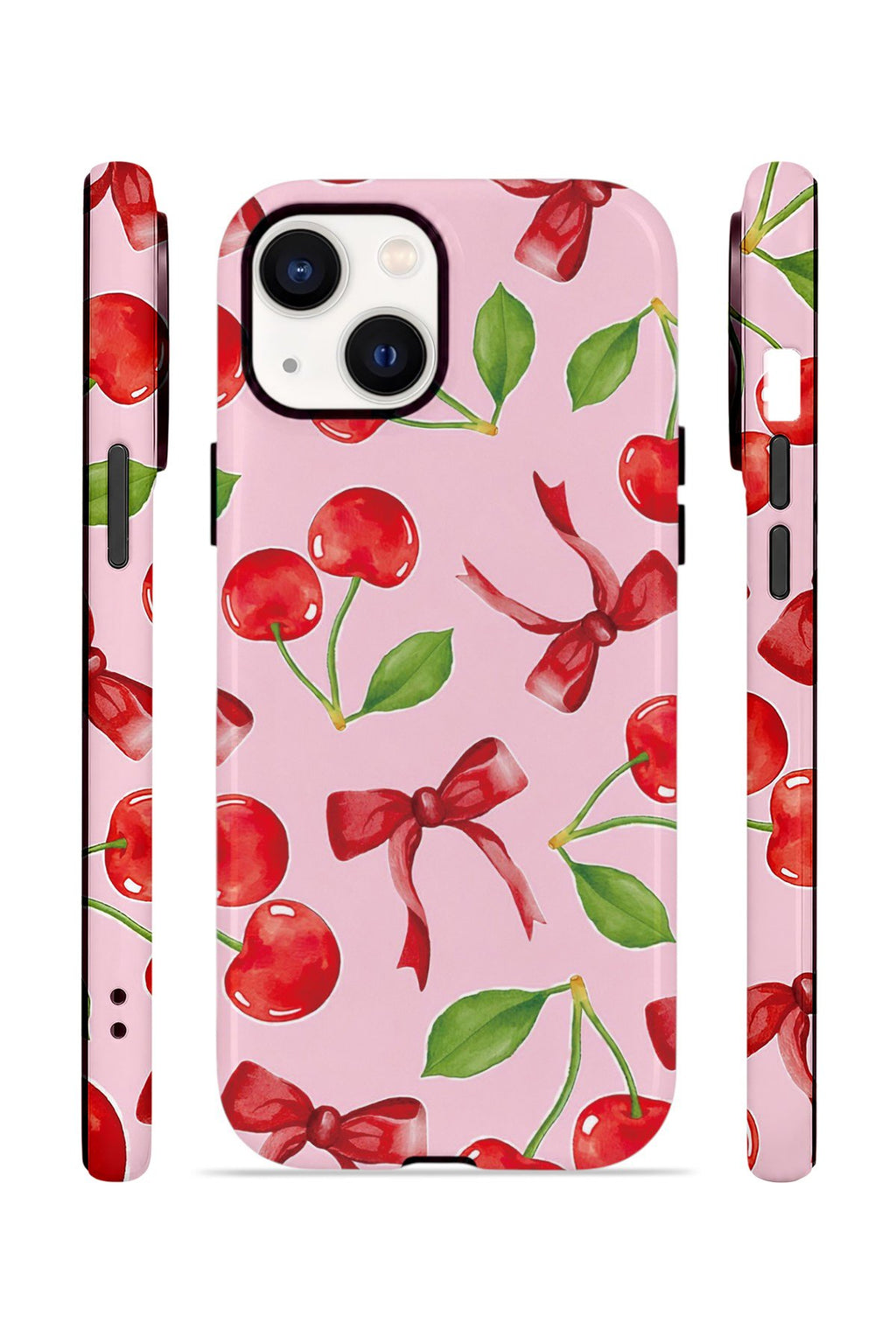 iPhone 15 Vorian Çift Katmanlı MagSafe Kılıf Cherry Ribbon Garden