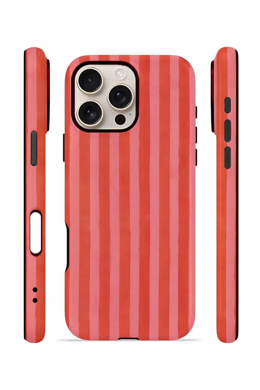 iPhone 16 Pro Vorian Çift Katmanlı Kılıf Tomato Red Stripe