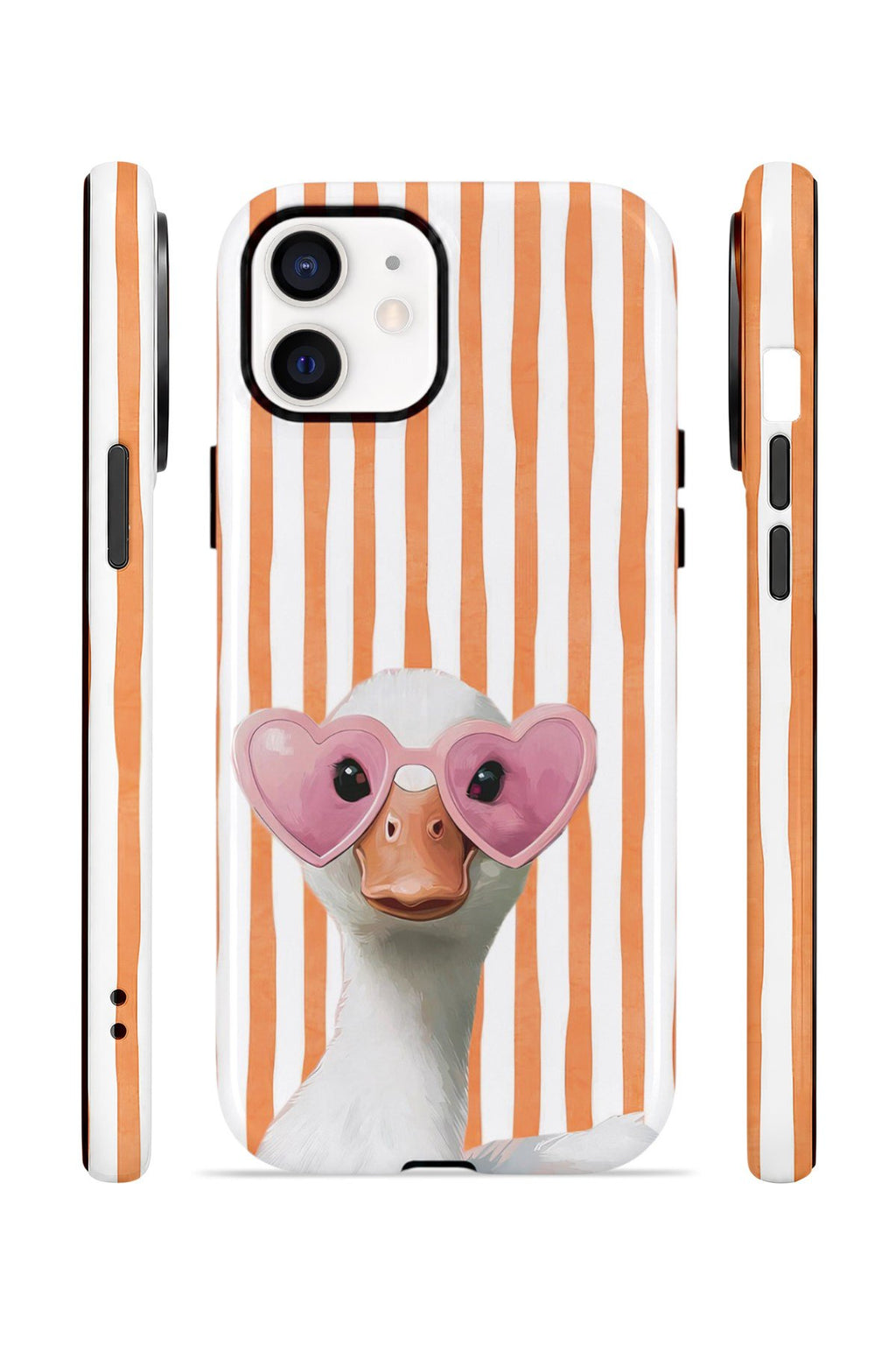 iPhone 11 Vorian Çift Katmanlı Kılıf Heart Glasses Goose