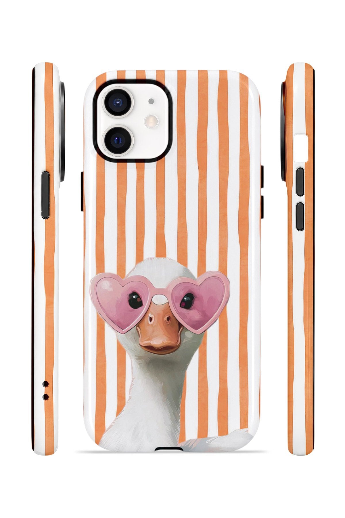 iPhone 11 Vorian Çift Katmanlı Kılıf Heart Glasses Goose
