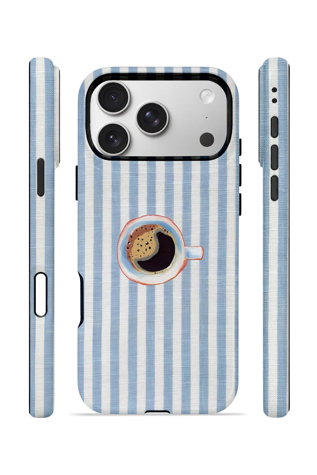 iPhone 17 Pro Max Vorian Çift Katmanlı MagSafe Kılıf Morning Coffee Stripe