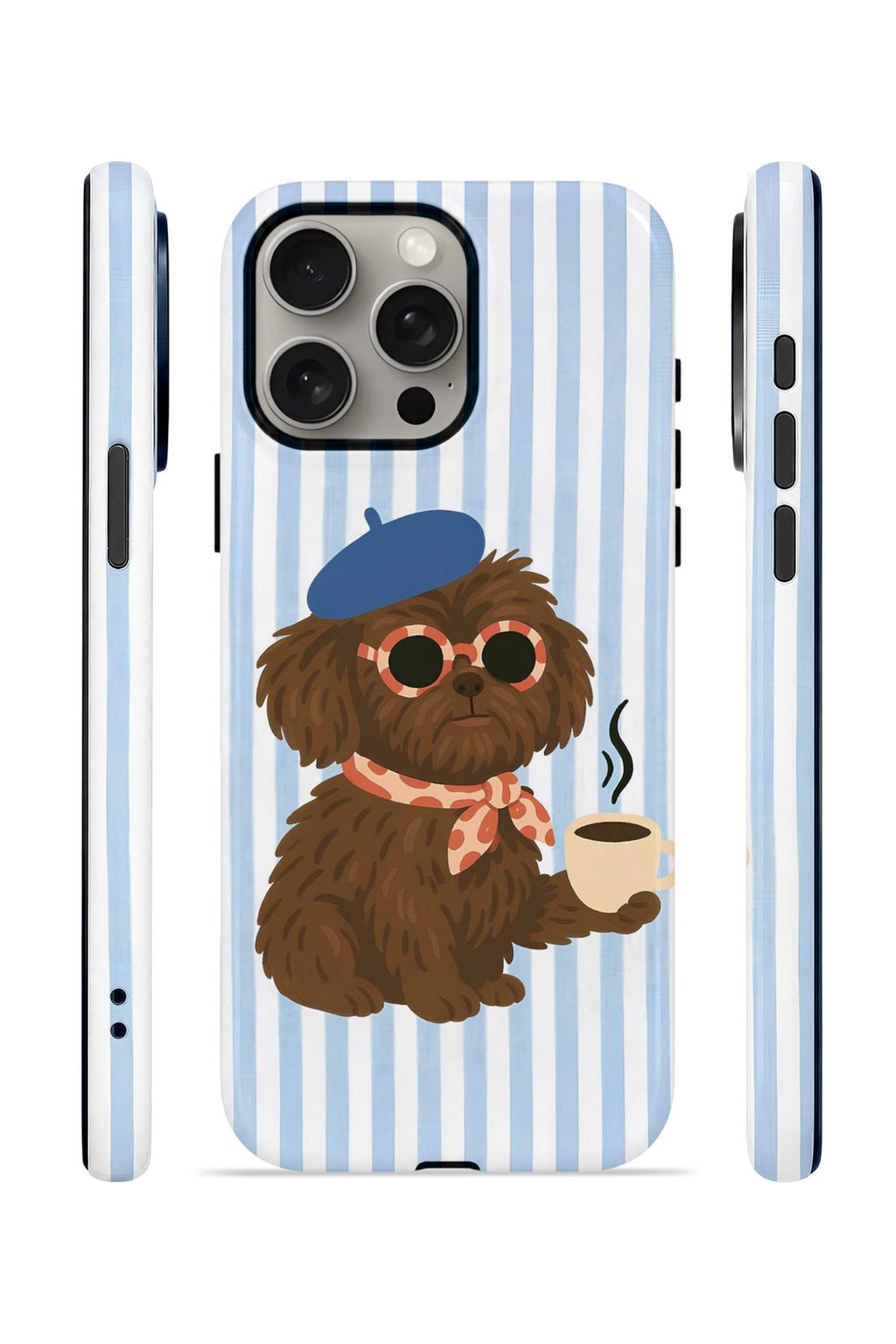 iPhone 15 Pro Vorian Çift Katmanlı Kılıf Cafe Dog Riviera