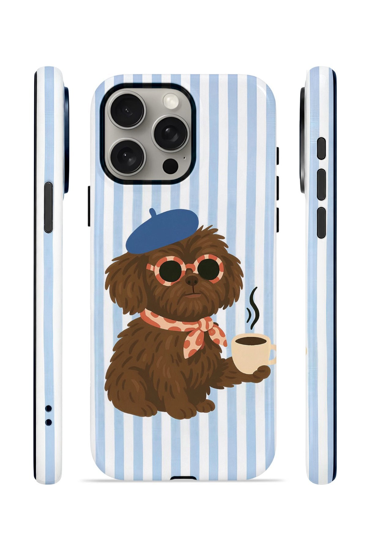 iPhone 15 Pro Vorian Çift Katmanlı Kılıf Cafe Dog Riviera