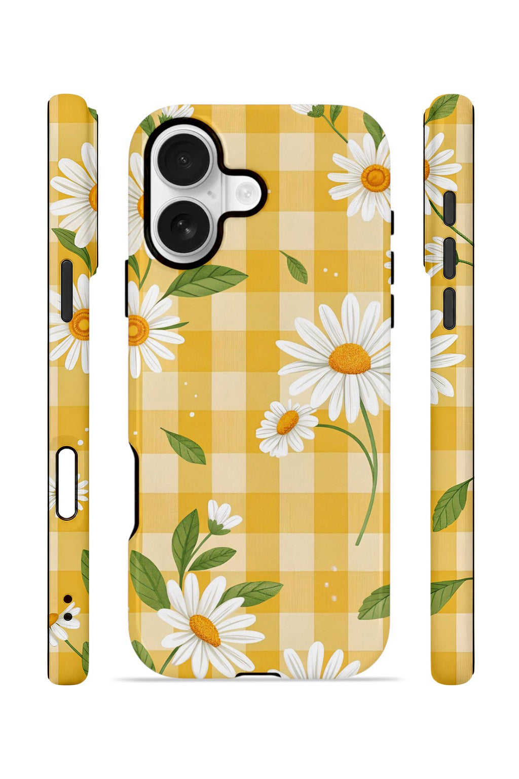 iPhone 16 Plus Vorian Çift Katmanlı MagSafe Kılıf Daisy Picnic Gingham