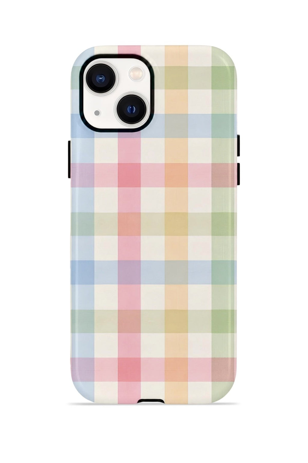 iPhone 14 Plus Vorian Çift Katmanlı Kılıf Pastel Gingham